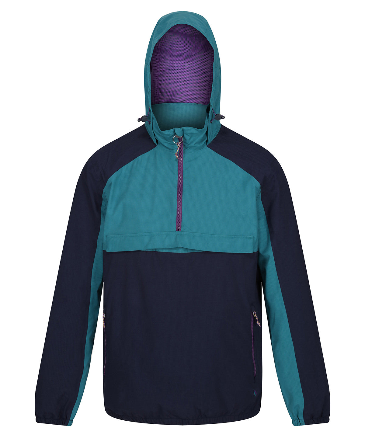 Navy/Spruce - Vintage overhead anorak - GarmentEmbroidery