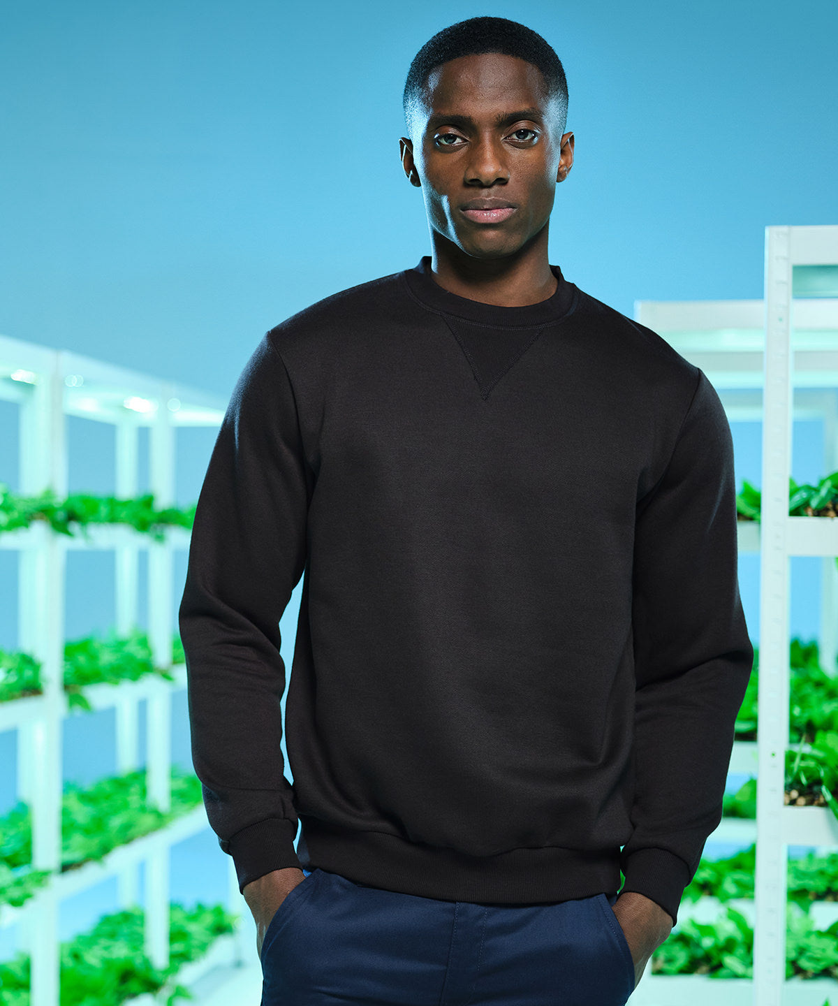 Navy - Pro crew neck sweatshirt - GarmentEmbroidery