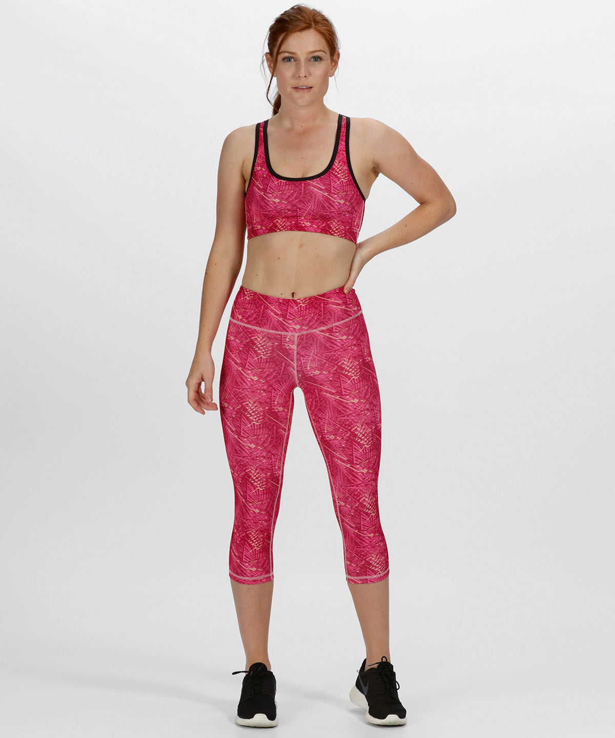 Hot Pink Print - Women's Pincha ¾ legging - GarmentEmbroidery