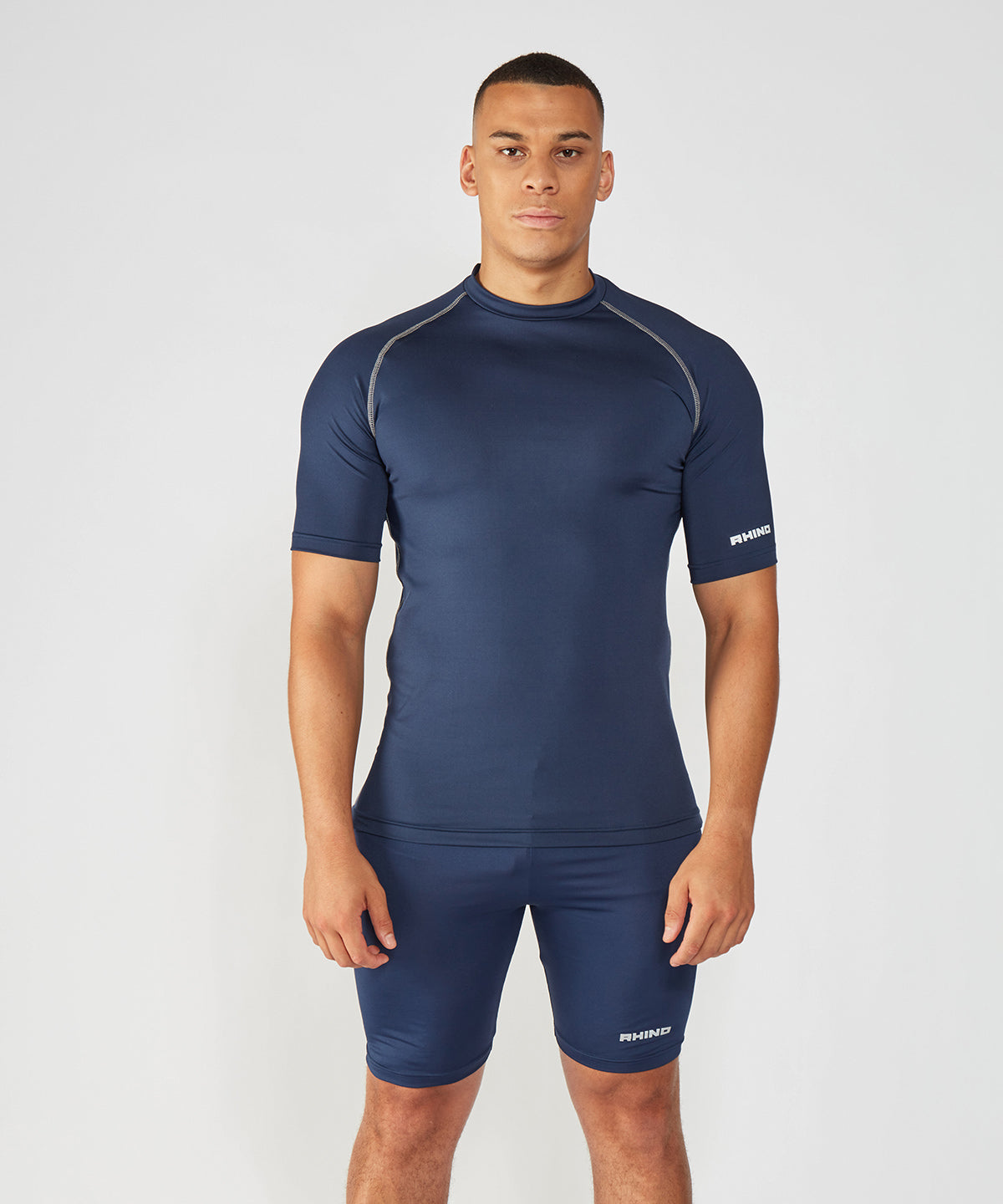White - Rhino baselayer short sleeve - GarmentEmbroidery