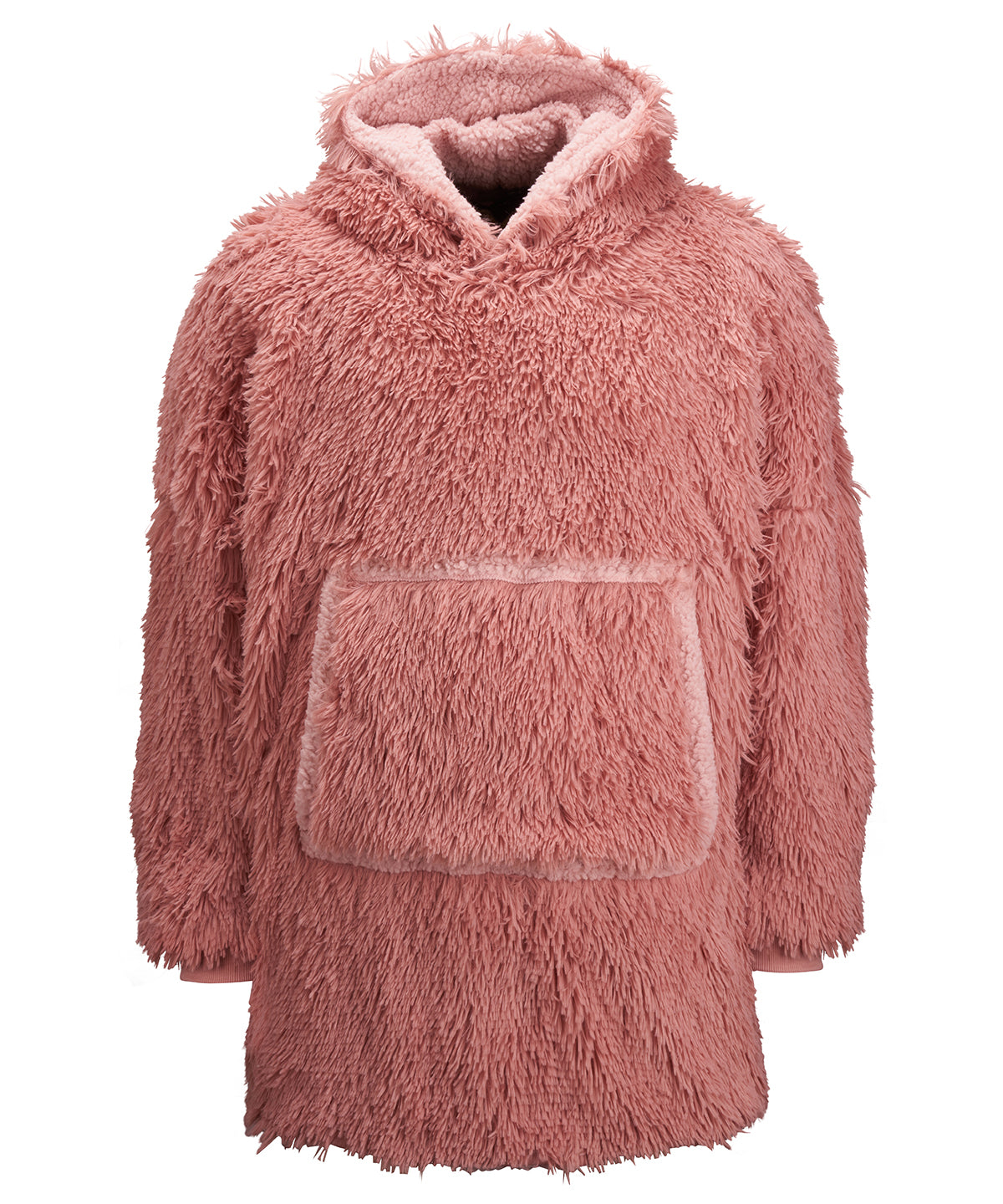 Pink - The Ribbon oversized cosy reversible shaggy sherpa hoodie - GarmentEmbroidery