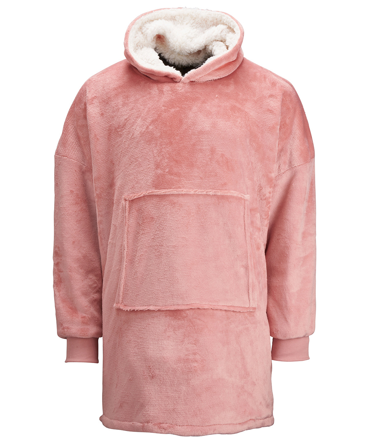 Pink - The Ribbon oversized cosy reversible sherpa hoodie - GarmentEmbroidery