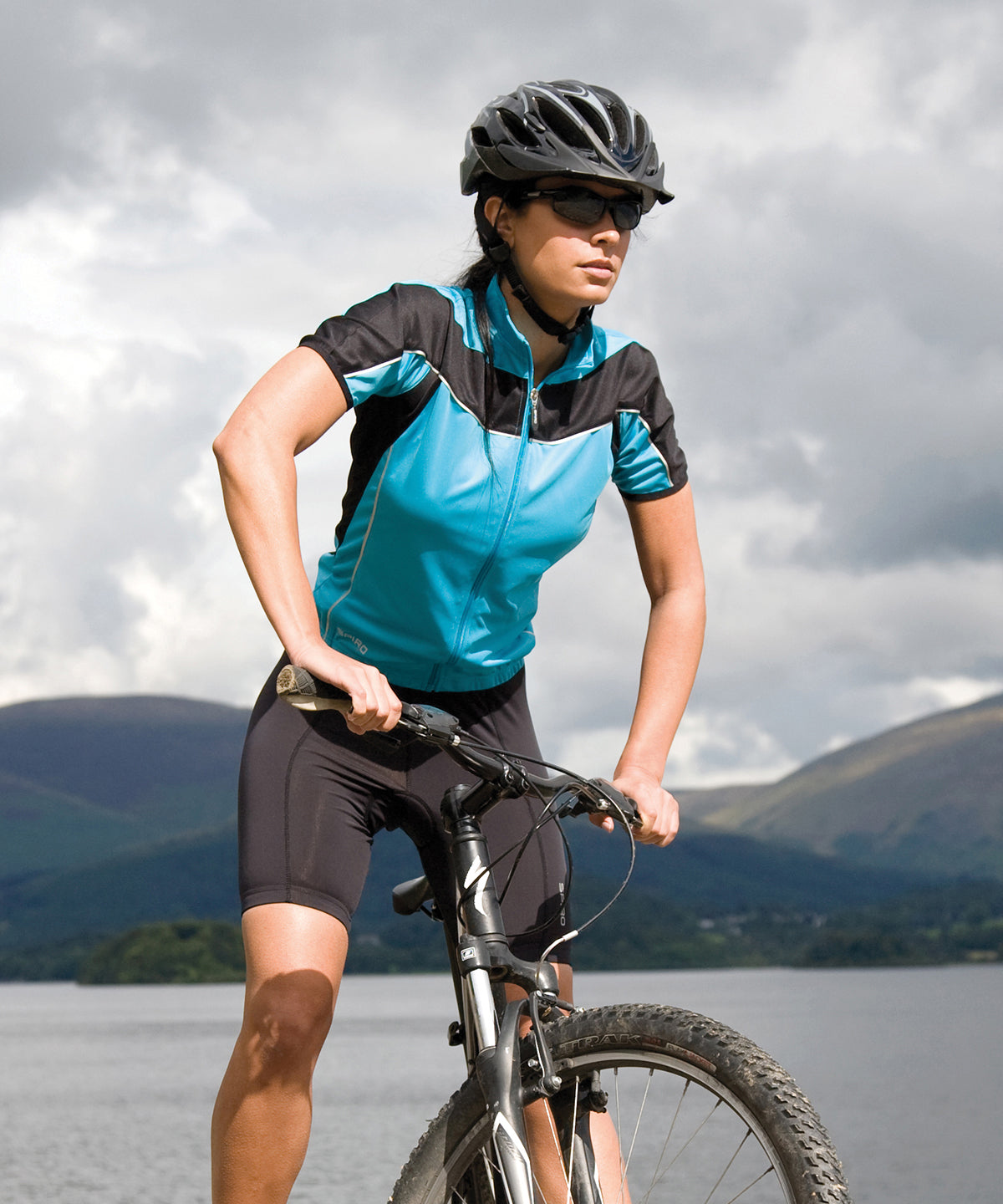 Black/White - Women's Spiro bikewear full-zip top - GarmentEmbroidery