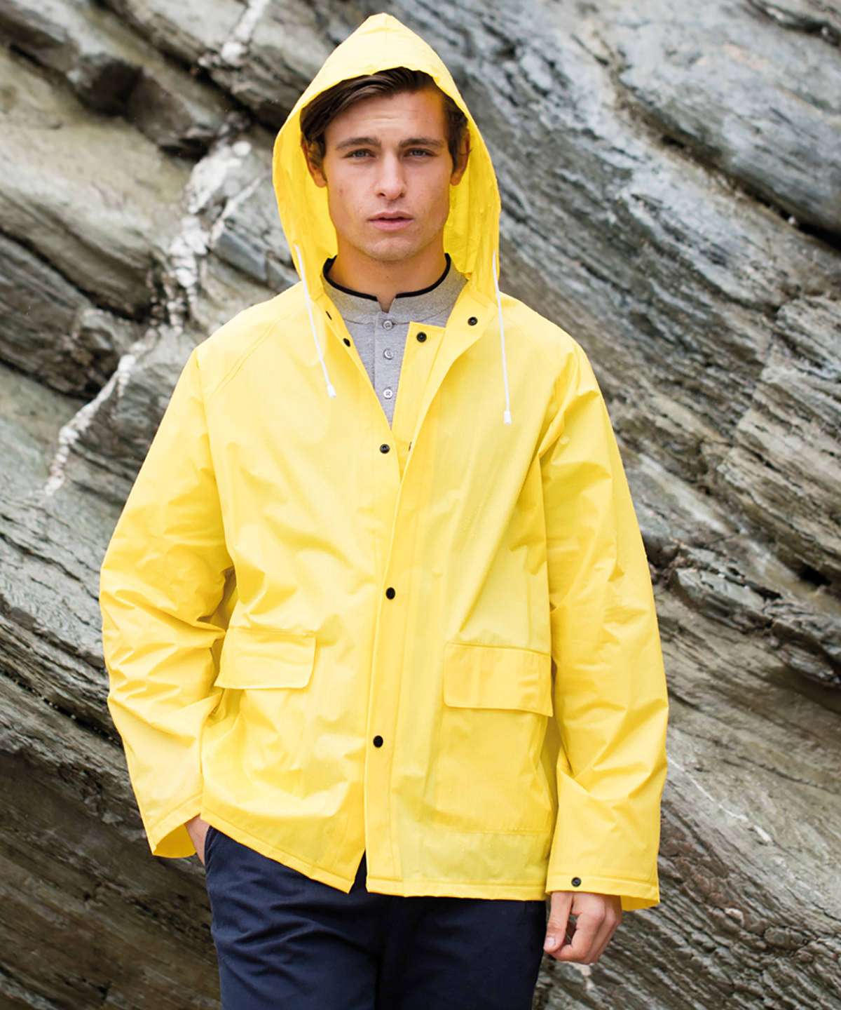 Navy - Rain jacket - GarmentEmbroidery