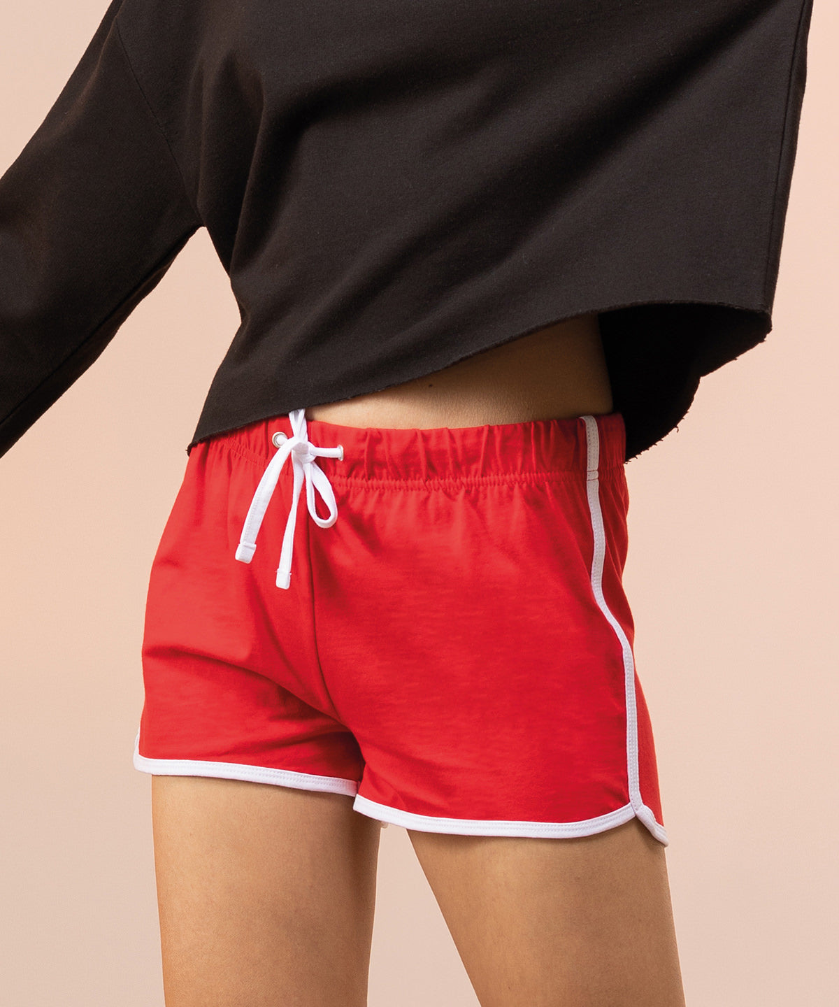 Bright Pink/White - Women's retro shorts - GarmentEmbroidery