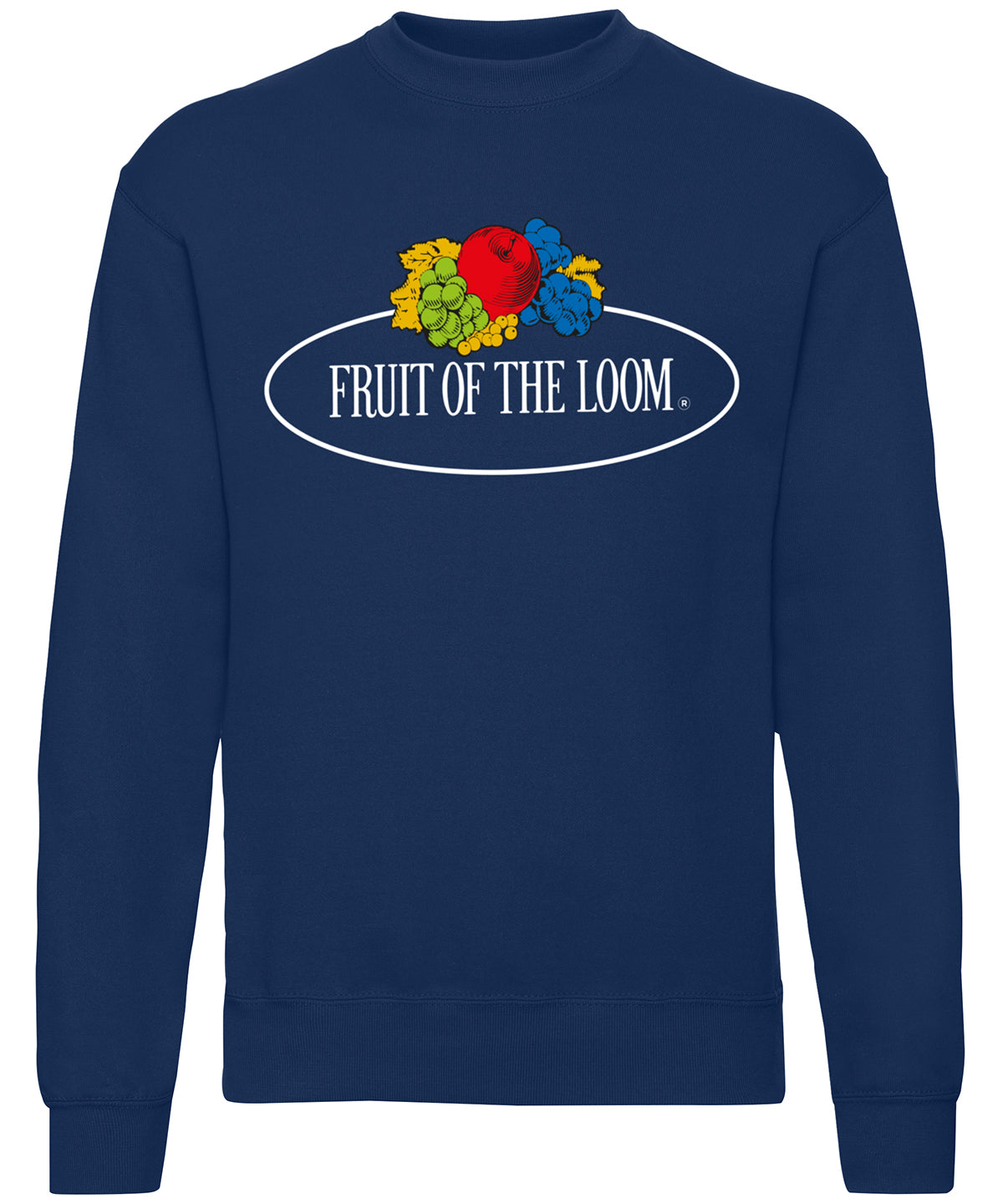 Navy - Vintage set-in sweatshirt large logo print - GarmentEmbroidery