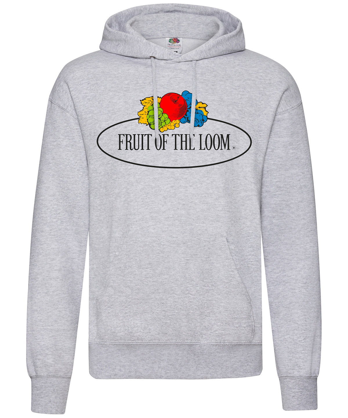 Heather Grey - Vintage hooded sweatshirt large logo print - GarmentEmbroidery