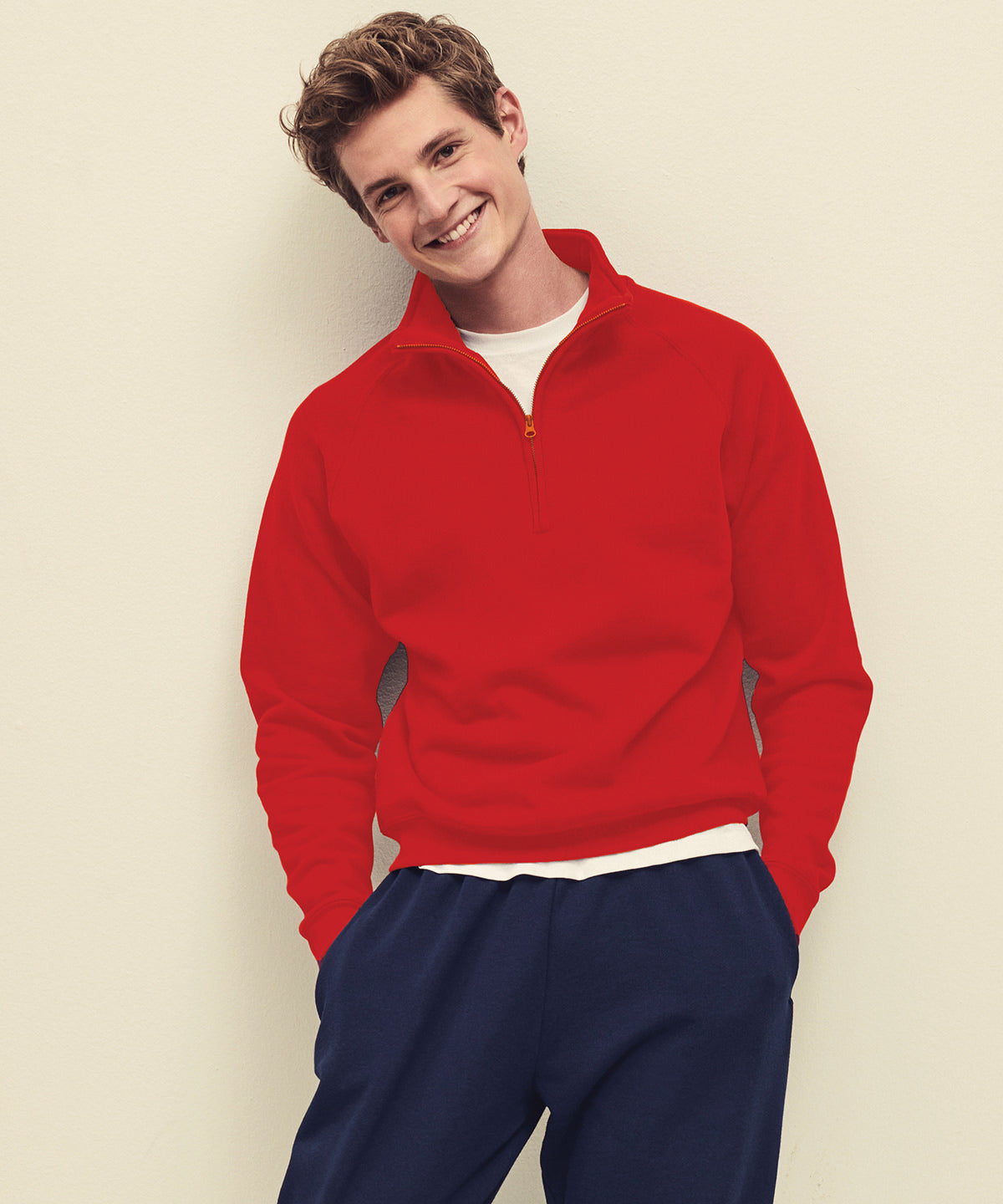 Royal Blue - Classic 80/20 zip neck sweatshirt - GarmentEmbroidery