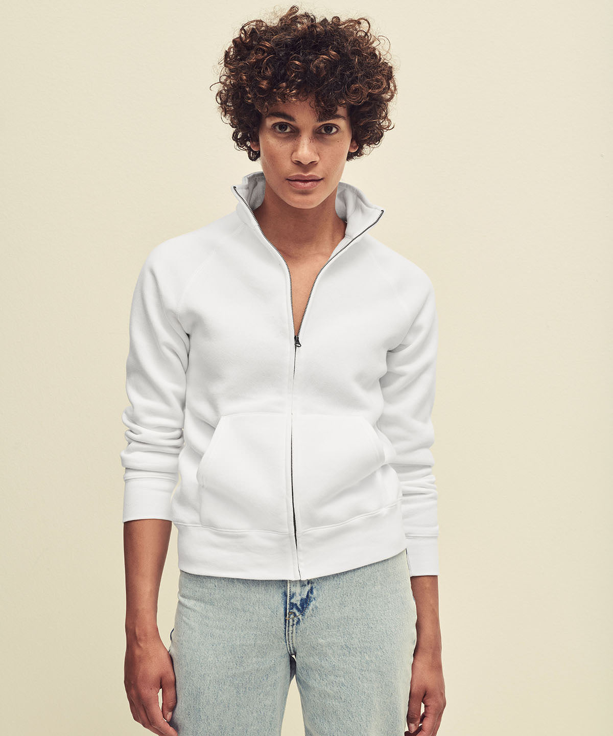 White - Women's premium 70/30 sweatshirt jacket - GarmentEmbroidery