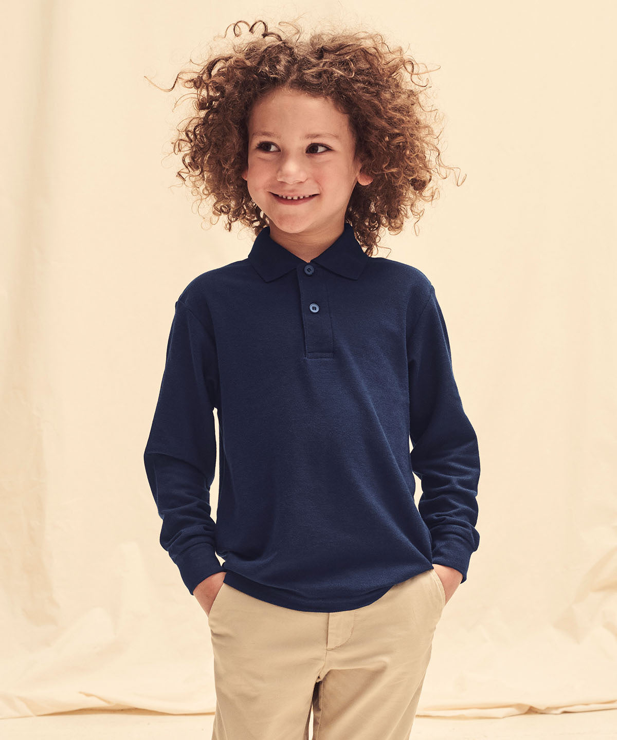 Royal - Kids long sleeve 65/35 polo - GarmentEmbroidery