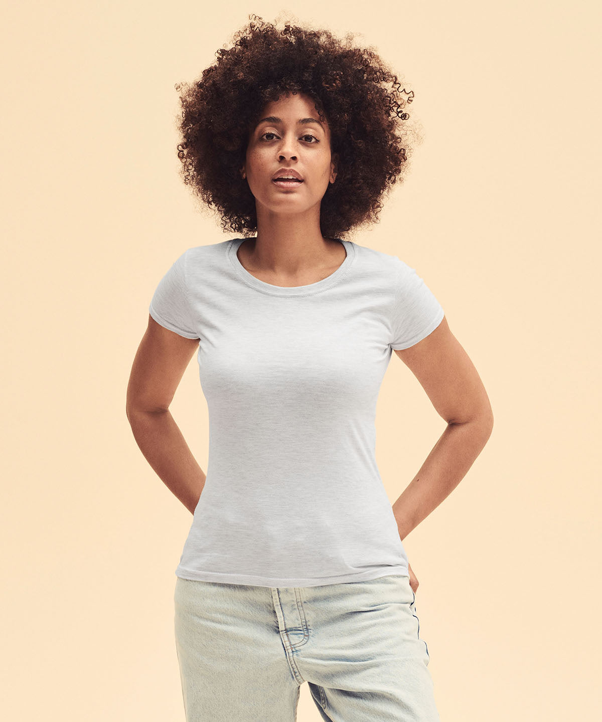 Ash - Lady-fit ringspun premium t-shirt - GarmentEmbroidery