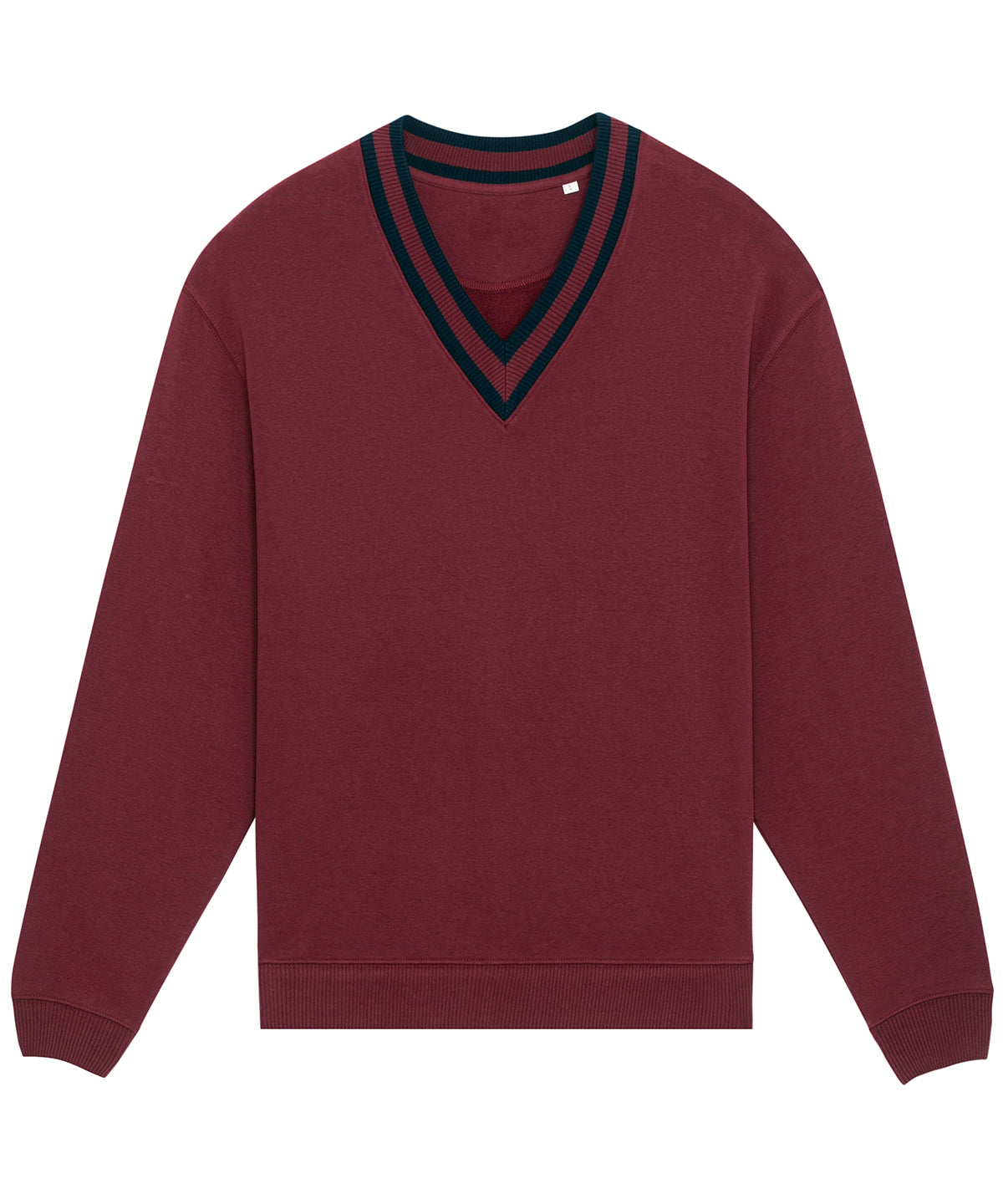 Burgundy - Sloaner unisex oversized v-neck sweatshirt (STSU871) - GarmentEmbroidery