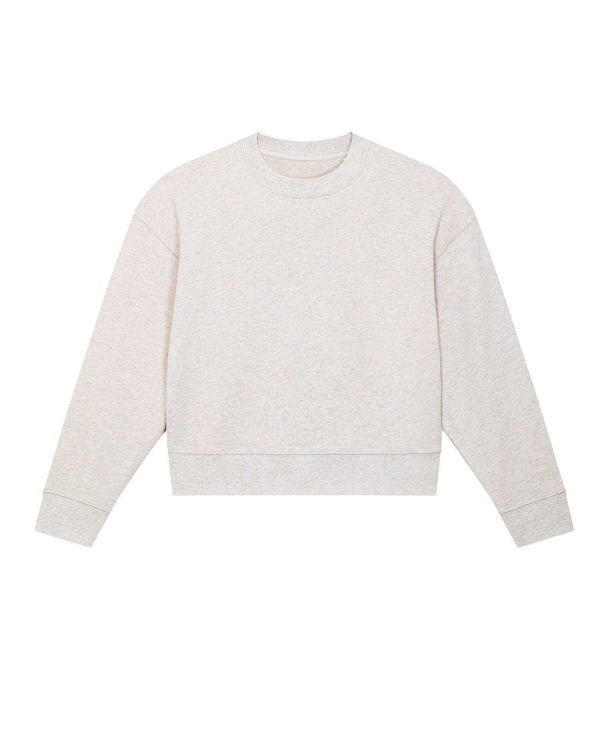 Cream Heather Grey - Stella Cropster Wave Terry women's cropped crew neck sweatshirt (STSW874) - GarmentEmbroidery