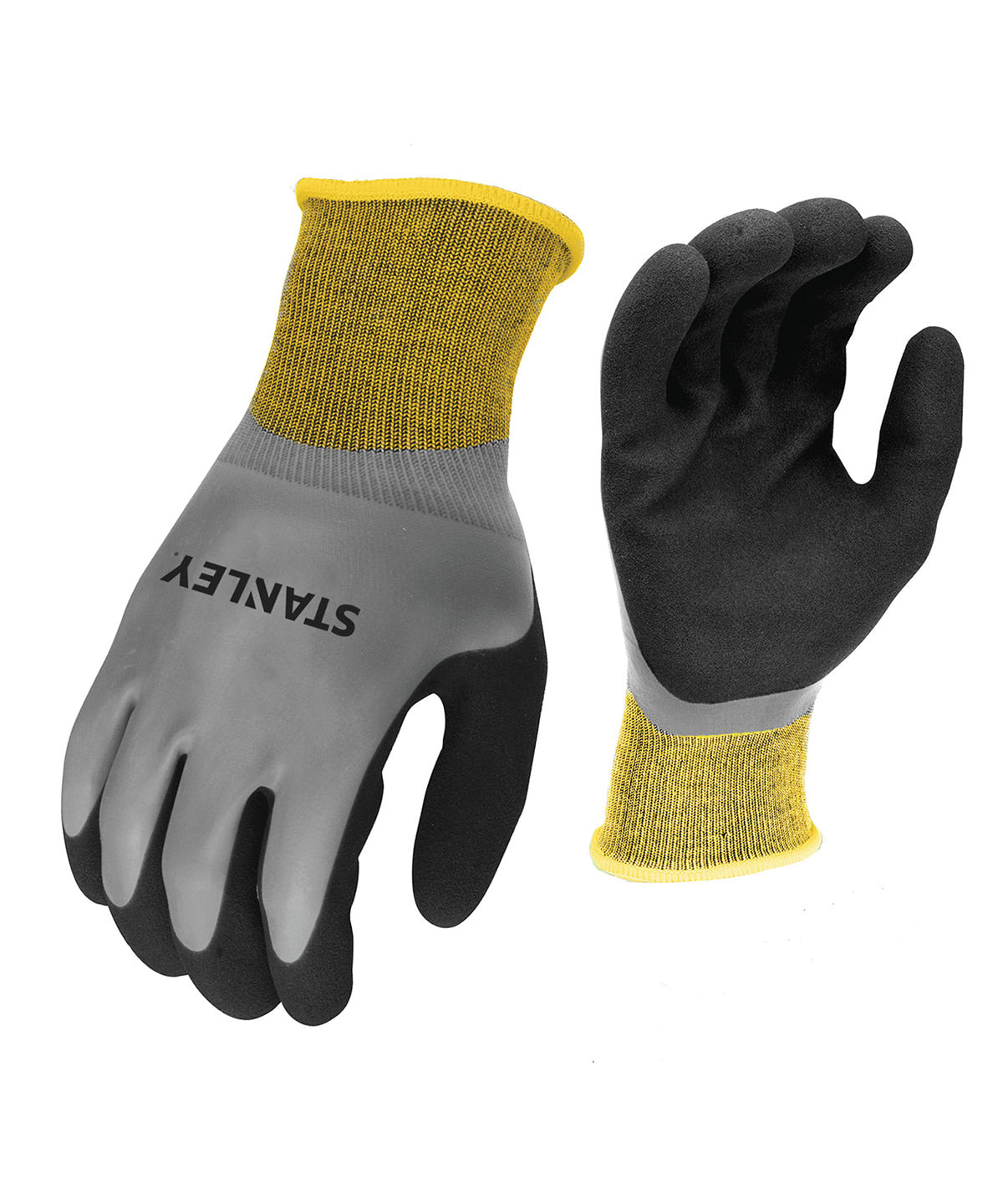 Grey/Black/Yellow - Stanley waterproof gripper gloves - GarmentEmbroidery