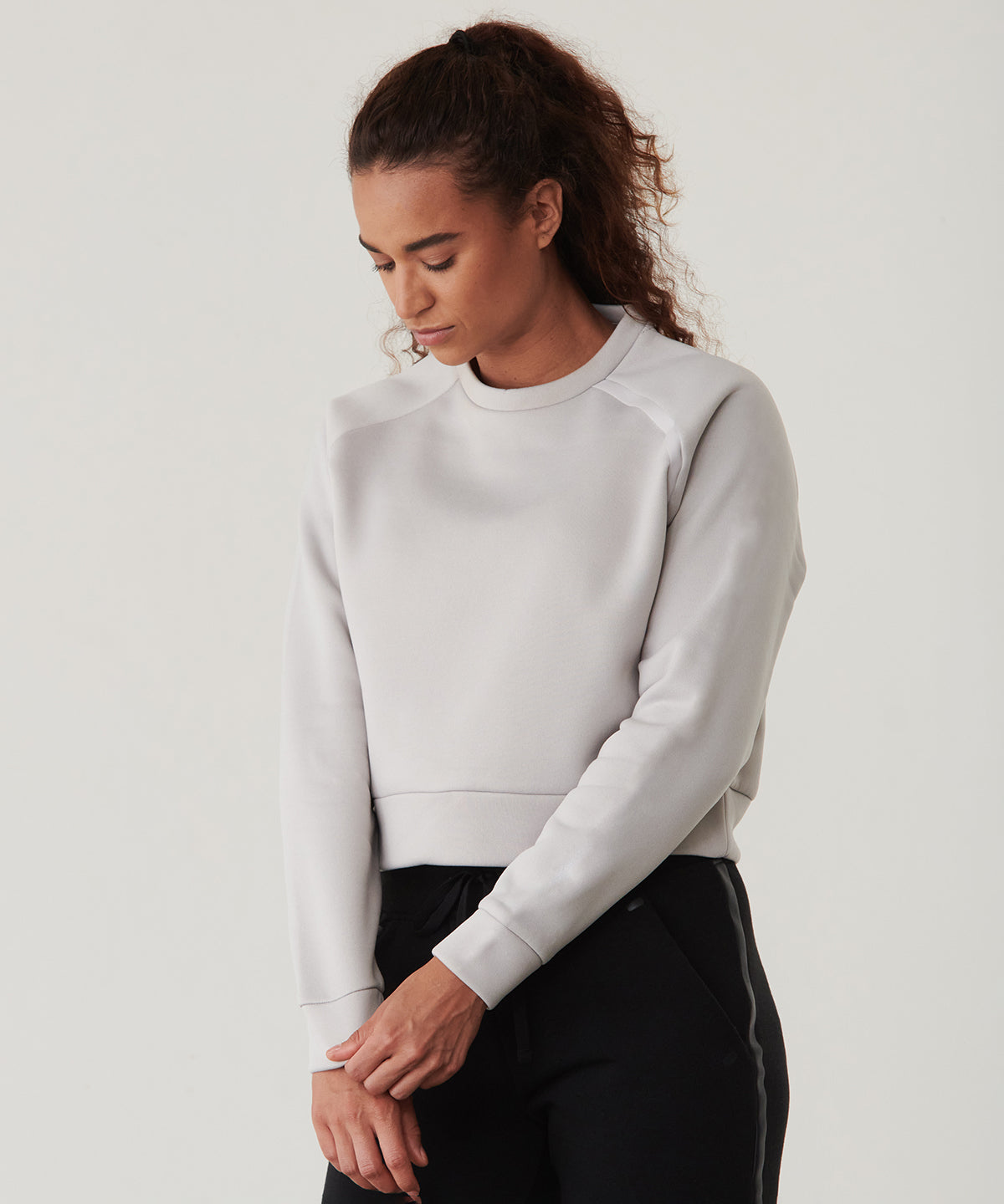 Black - Women's cropped sweatshirt - GarmentEmbroidery