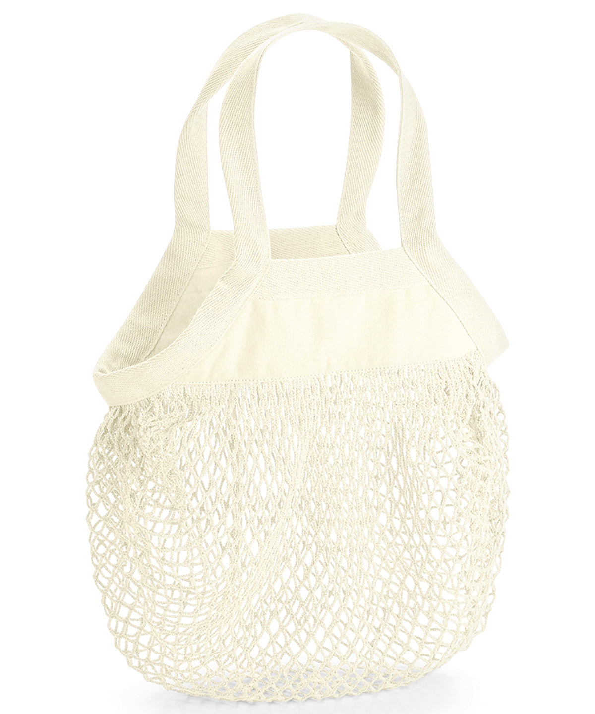 Natural - Organic cotton mini mesh grocery bag - GarmentEmbroidery
