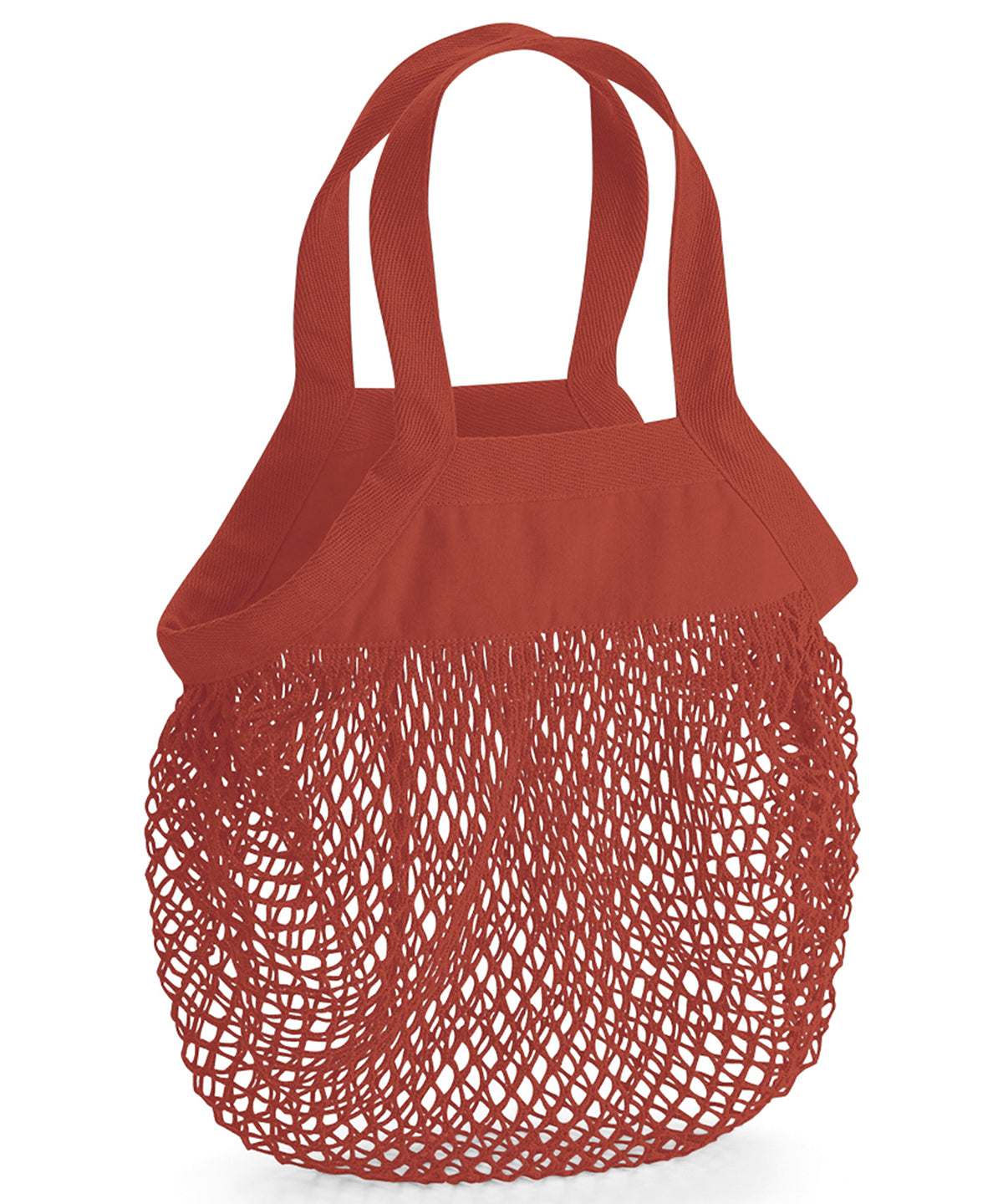 Orange Rust - Organic cotton mini mesh grocery bag - GarmentEmbroidery