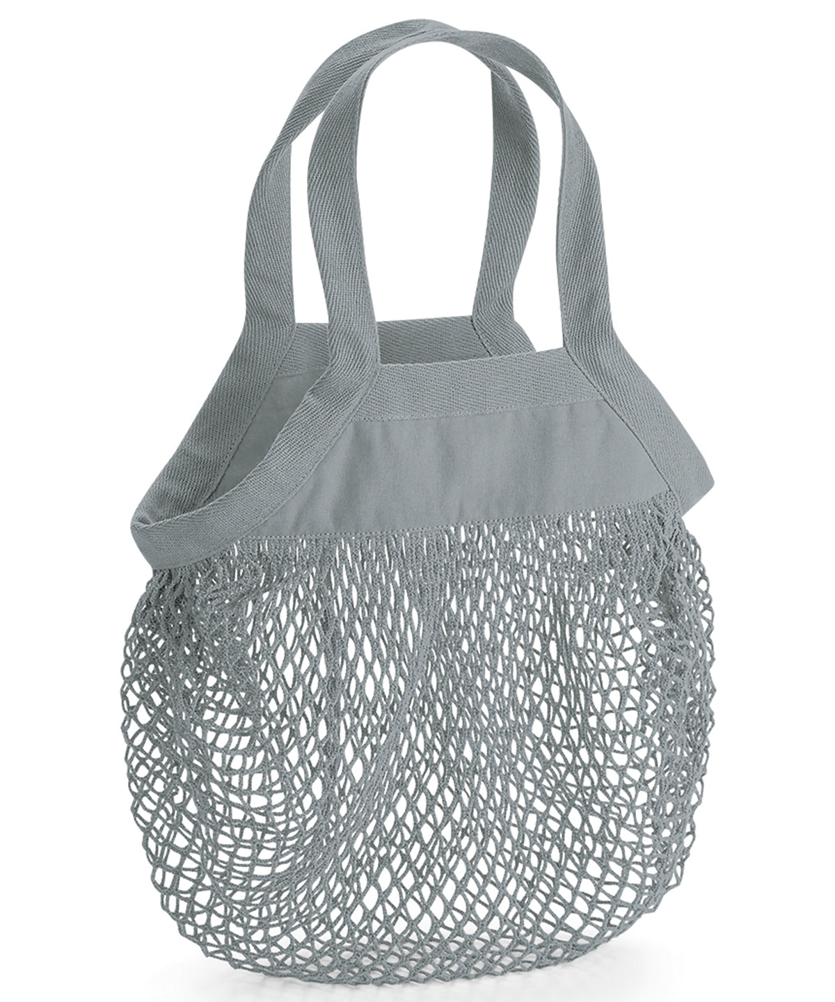 Pure Grey - Organic cotton mini mesh grocery bag - GarmentEmbroidery