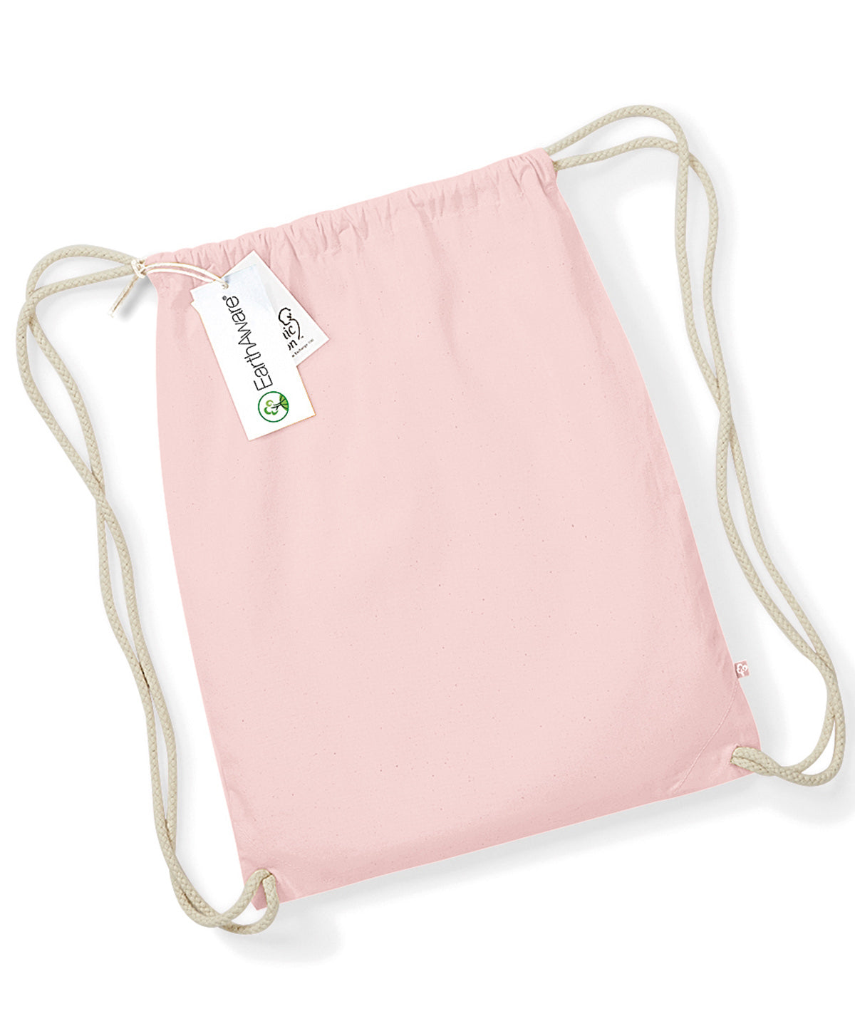 Pastel Pink - EarthAware® organic gymsac - GarmentEmbroidery