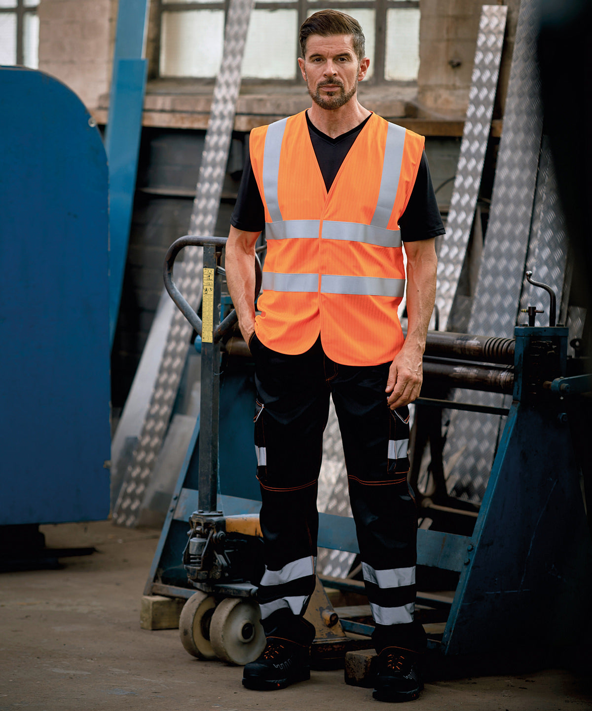 Orange - Hi-vis flame-retardant anti-static waistcoat (HVW100ASFR) - GarmentEmbroidery