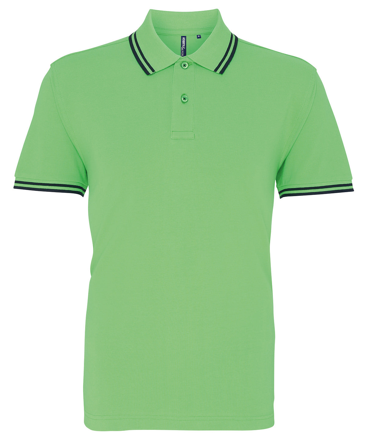 Lime/Navy - Men's classic fit tipped polo - GarmentEmbroidery