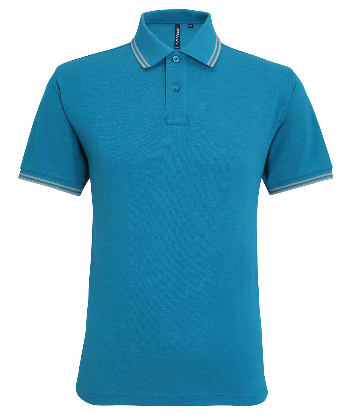 Teal Heather/Heather Grey - Men's classic fit tipped polo - GarmentEmbroidery