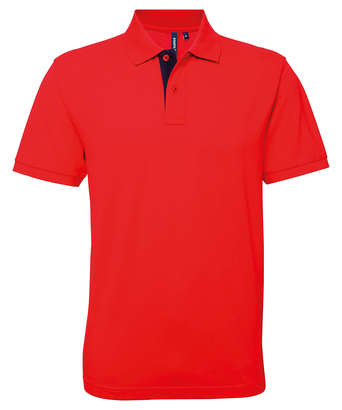 Red/Navy - Men's classic fit contrast polo - GarmentEmbroidery
