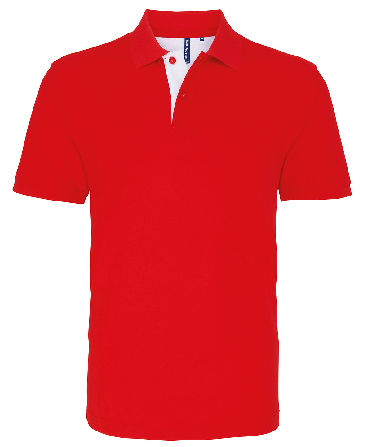 Red/White - Men's classic fit contrast polo - GarmentEmbroidery