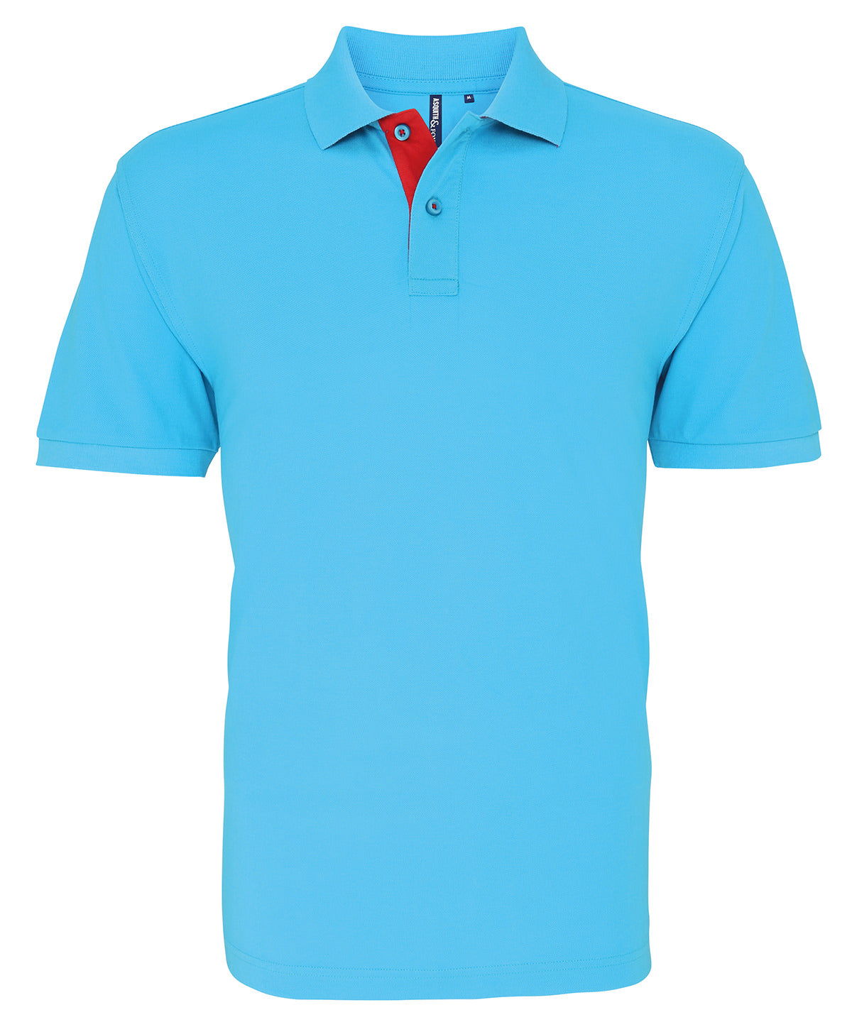 Turquoise/Red - Men's classic fit contrast polo - GarmentEmbroidery