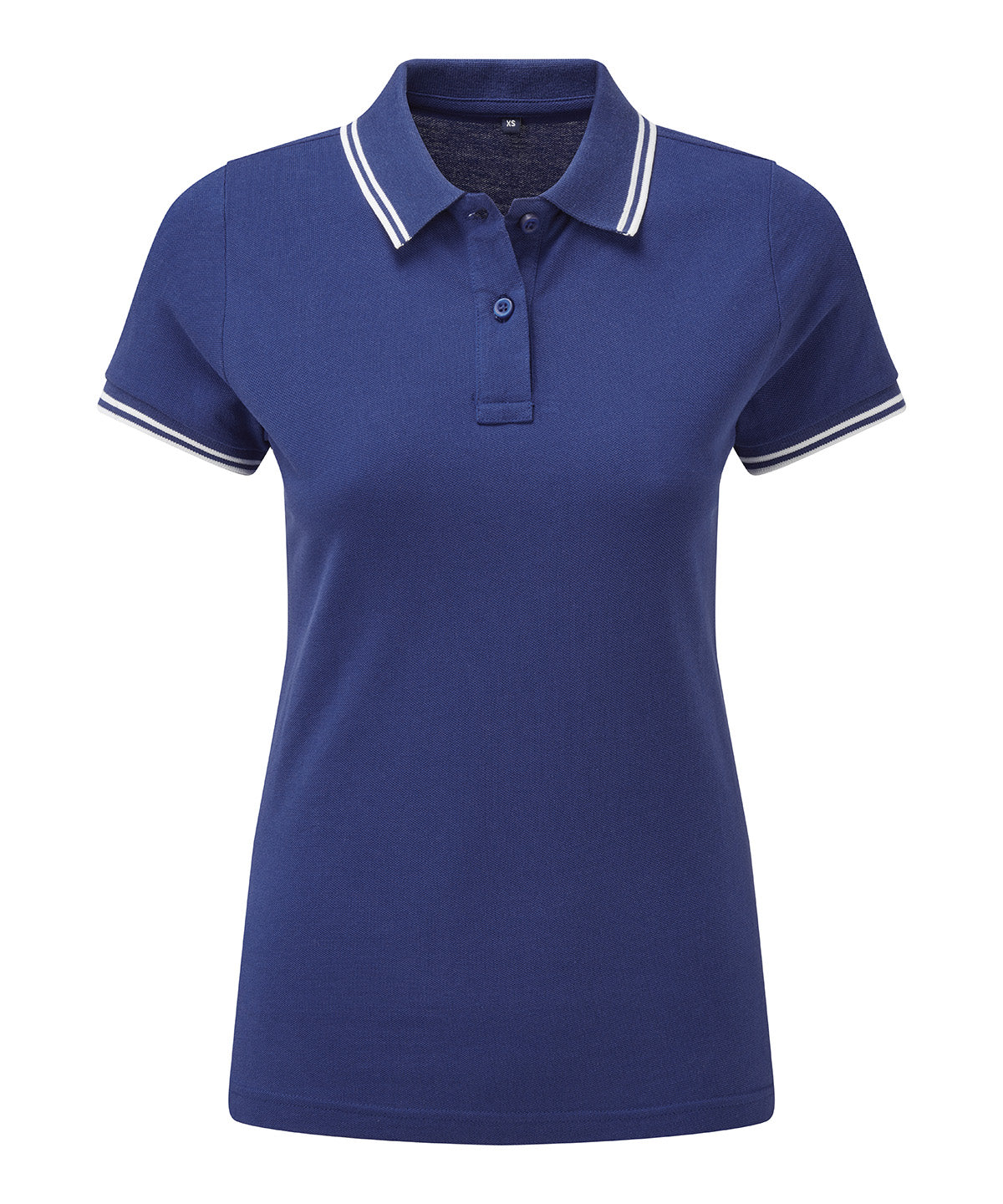 Royal/White - Women's classic fit tipped polo - GarmentEmbroidery