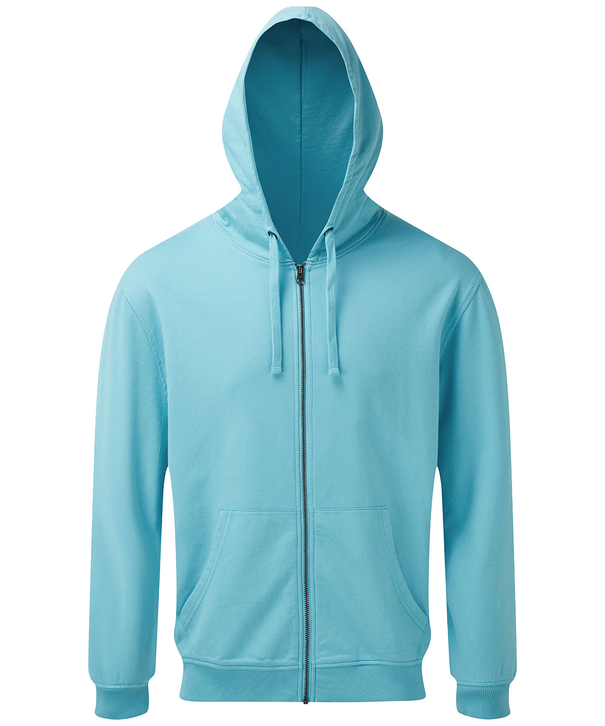 Bright Ocean - Men's coastal vintage wash loop back zip through hoodie - GarmentEmbroidery