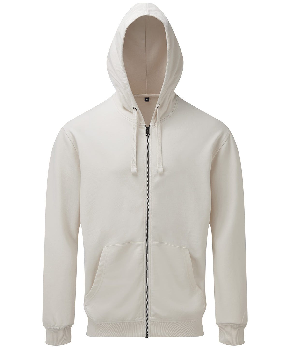 Vintage White - Men's coastal vintage wash loop back zip through hoodie - GarmentEmbroidery