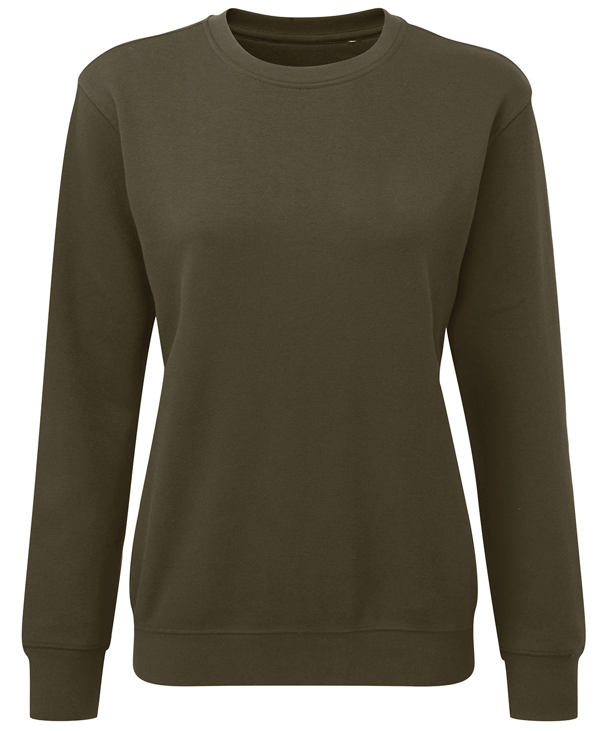 Olive - Women's organic crew neck sweatshirt - GarmentEmbroidery