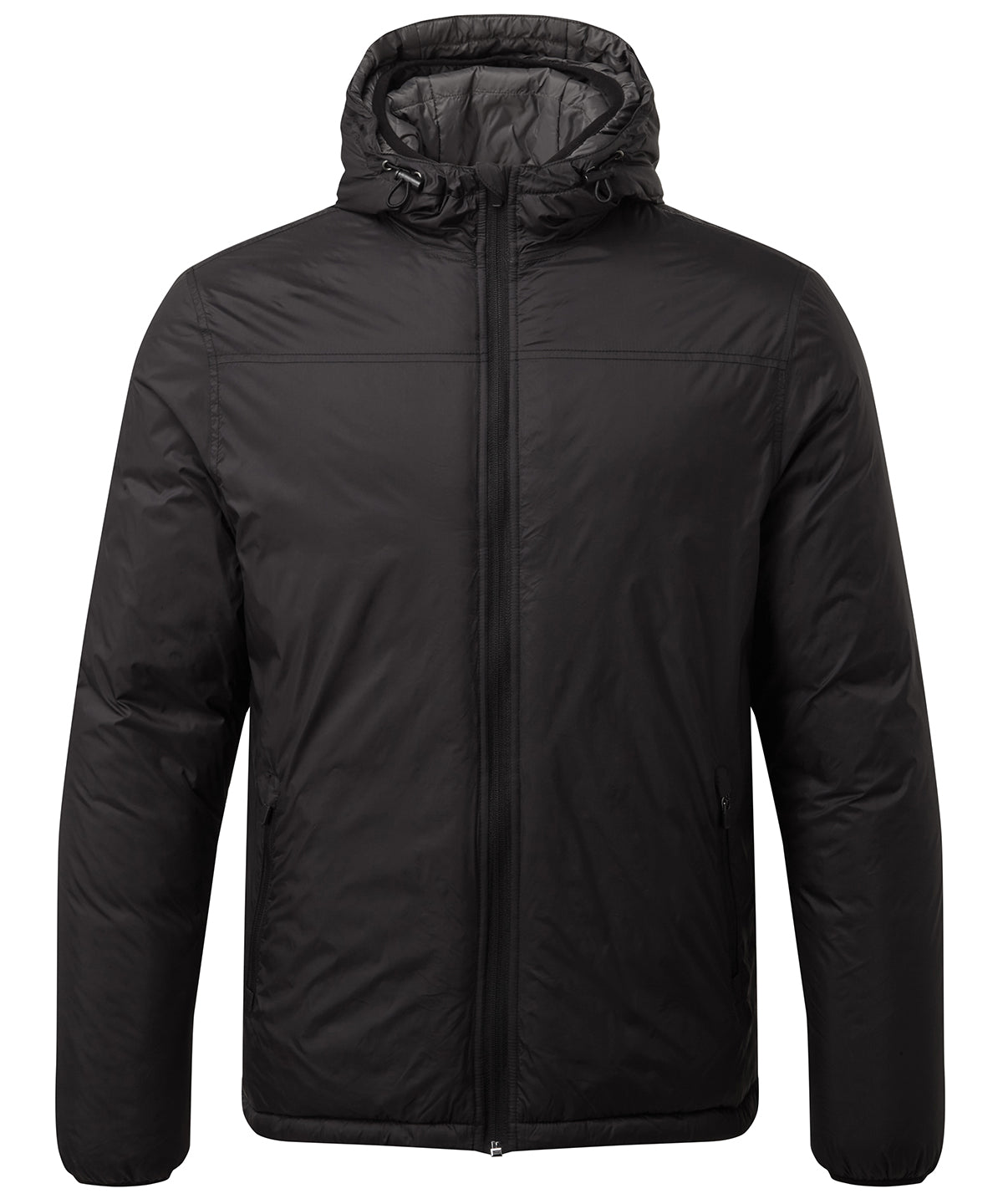 Black/Charcoal - Men's padded wind jacket - GarmentEmbroidery