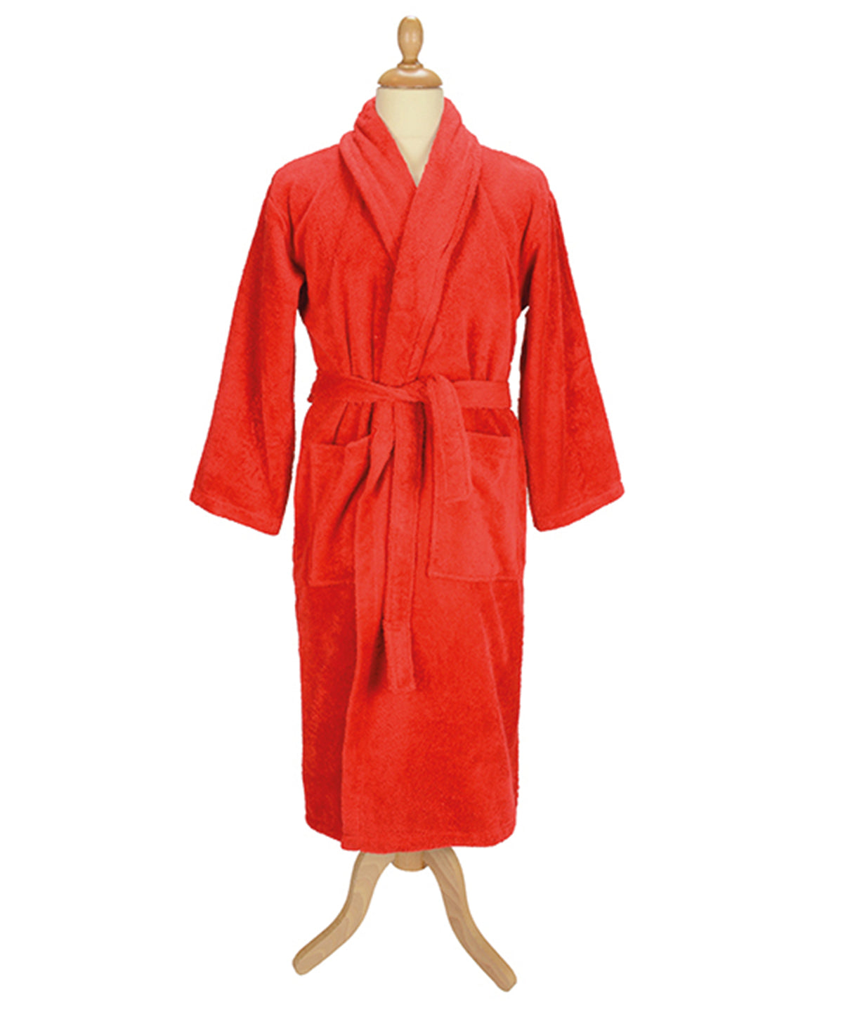 Fire Red - ARTG® Bath robe with shawl collar - GarmentEmbroidery