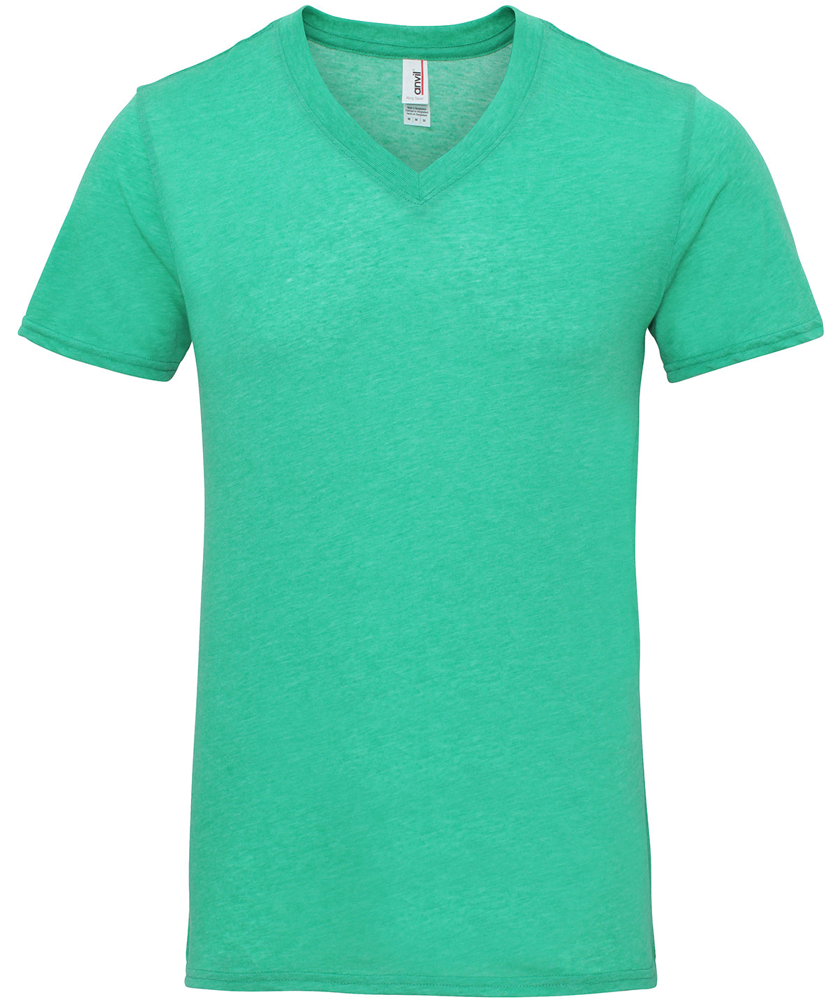 Heather Green - Anvil featherweight v-neck tee - GarmentEmbroidery