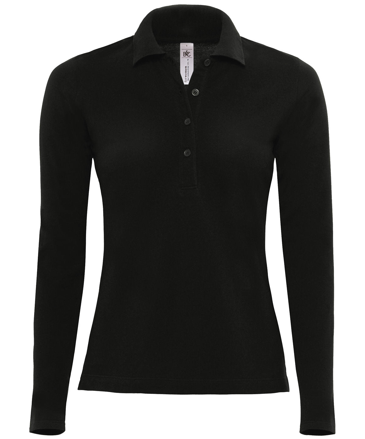 Black - B&C Safran pure long sleeve /women - GarmentEmbroidery