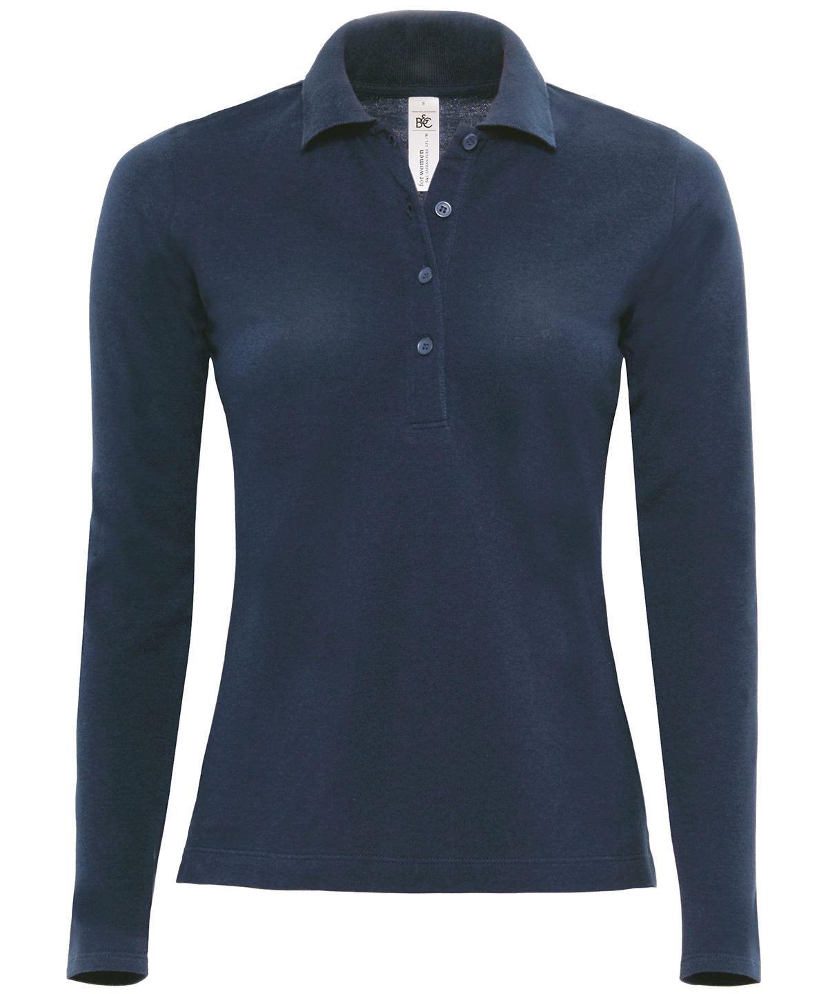 Navy - B&C Safran pure long sleeve /women - GarmentEmbroidery