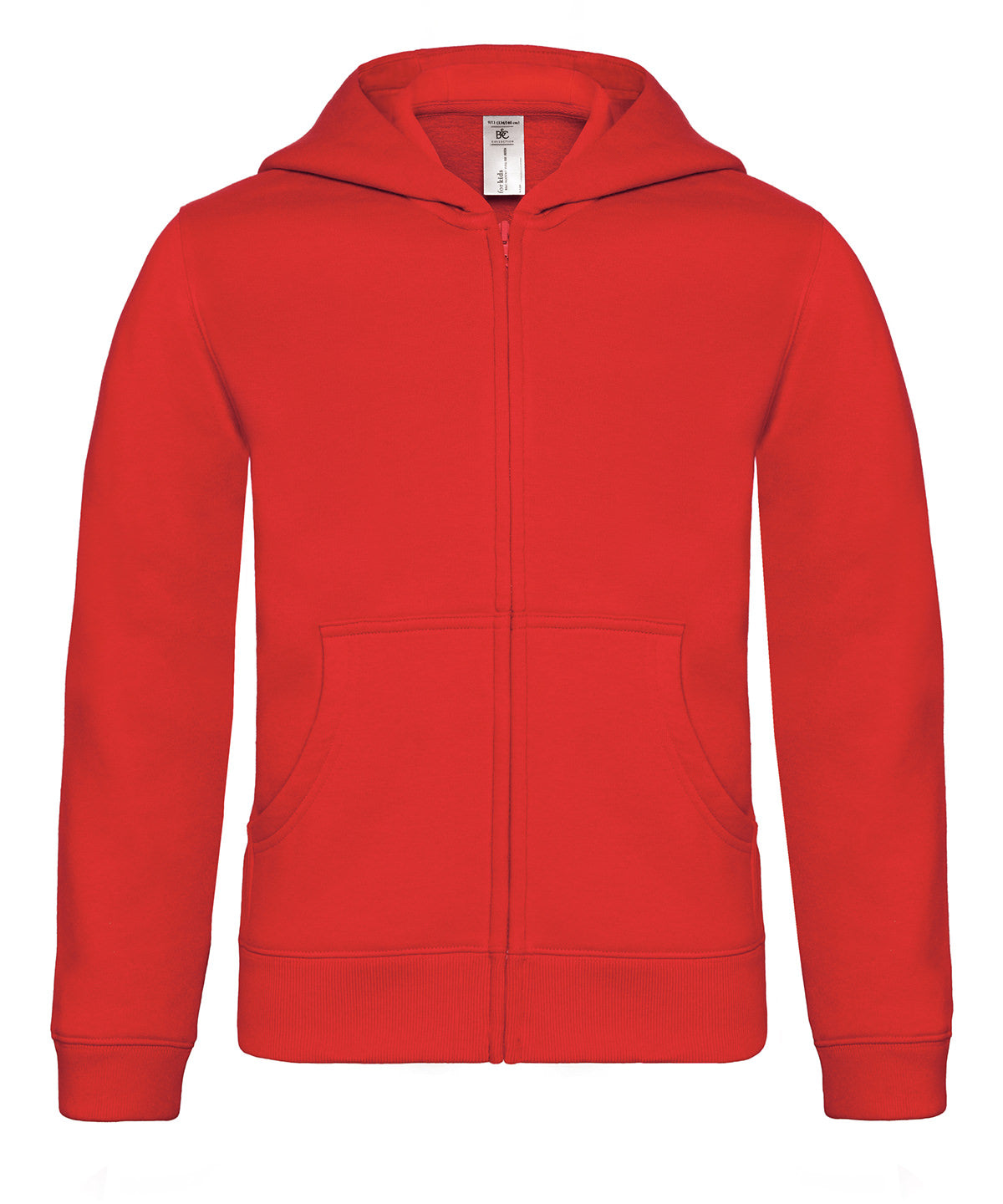 Red - B&C Hooded full-zip /kids - GarmentEmbroidery