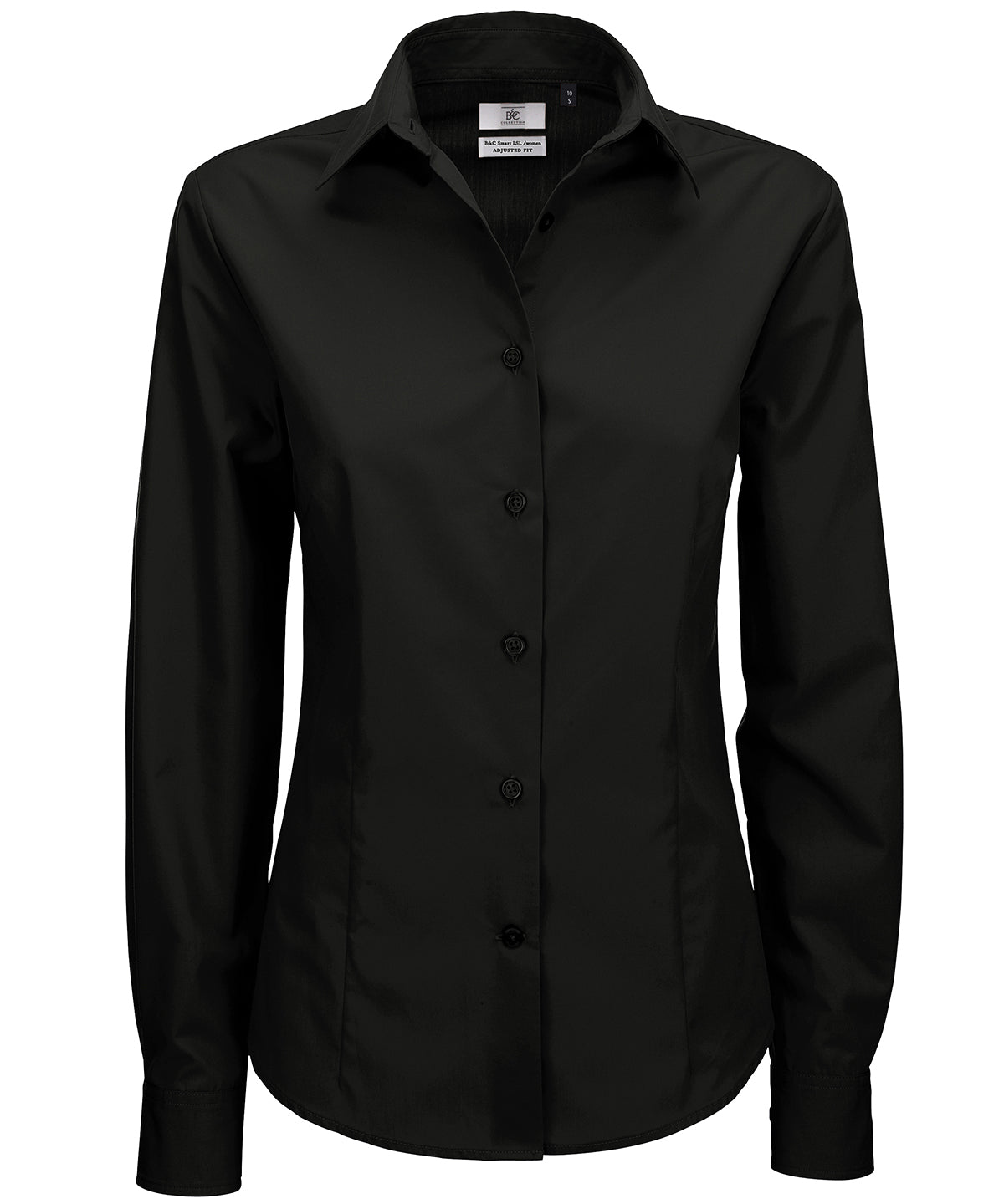 Black - B&C Smart long sleeve /women - GarmentEmbroidery