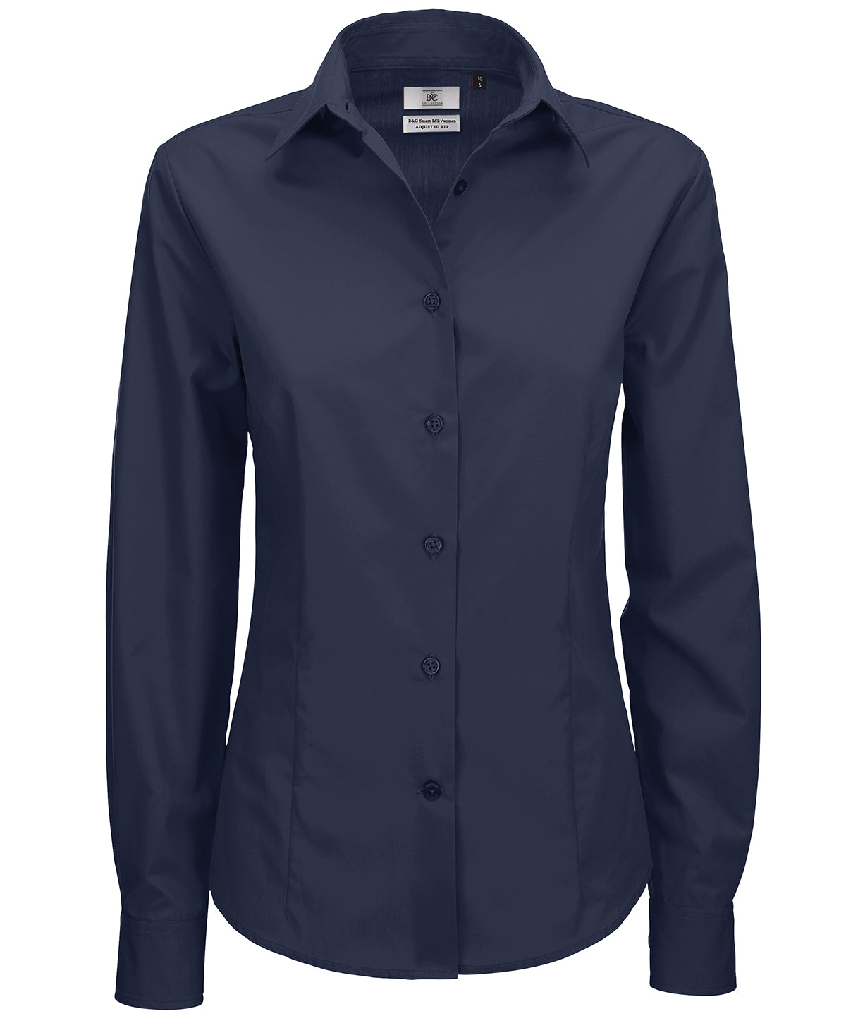 Navy - B&C Smart long sleeve /women - GarmentEmbroidery