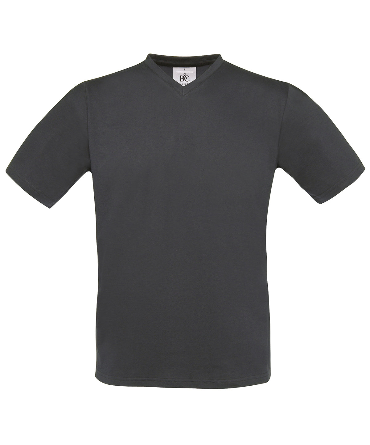 Dark Grey - B&C Exact v-neck - GarmentEmbroidery