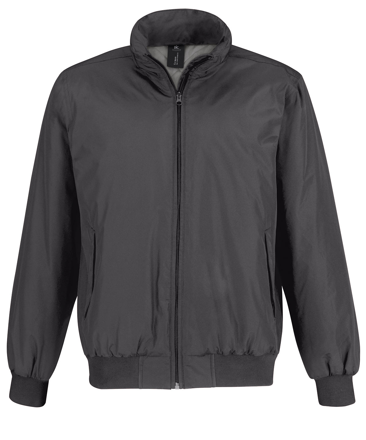 Dark Grey/Warm Grey Lining - B&C Crew bomber /men - GarmentEmbroidery