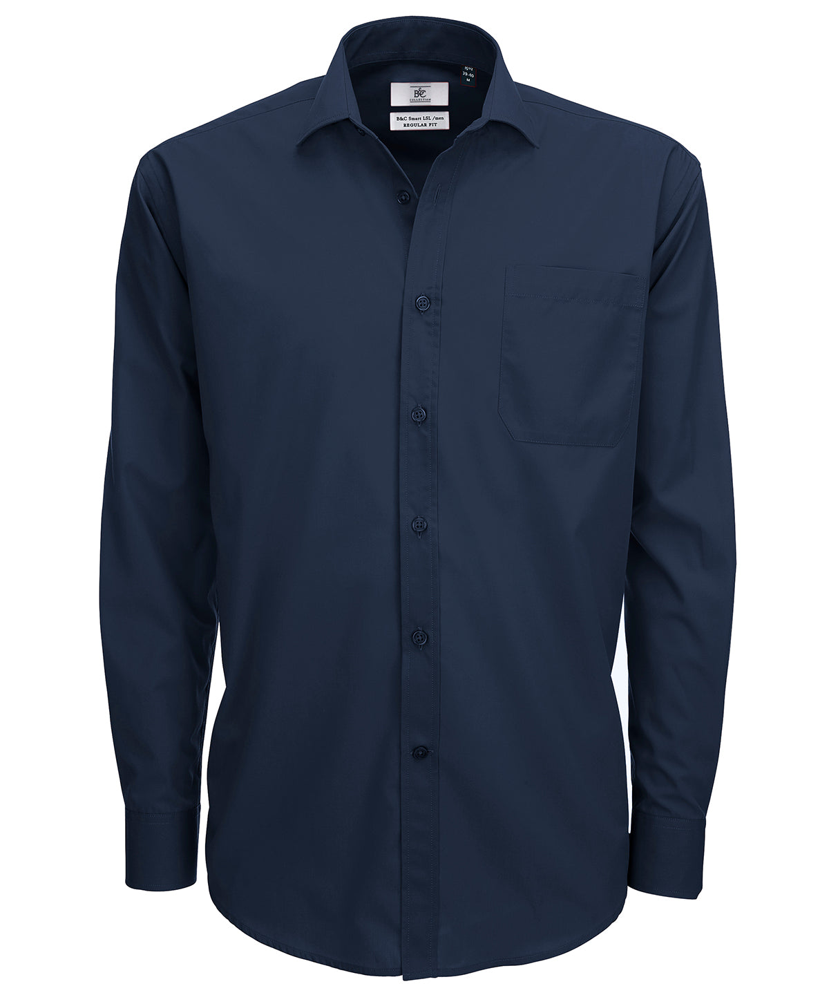 Navy - B&C Smart long sleeve /men - GarmentEmbroidery