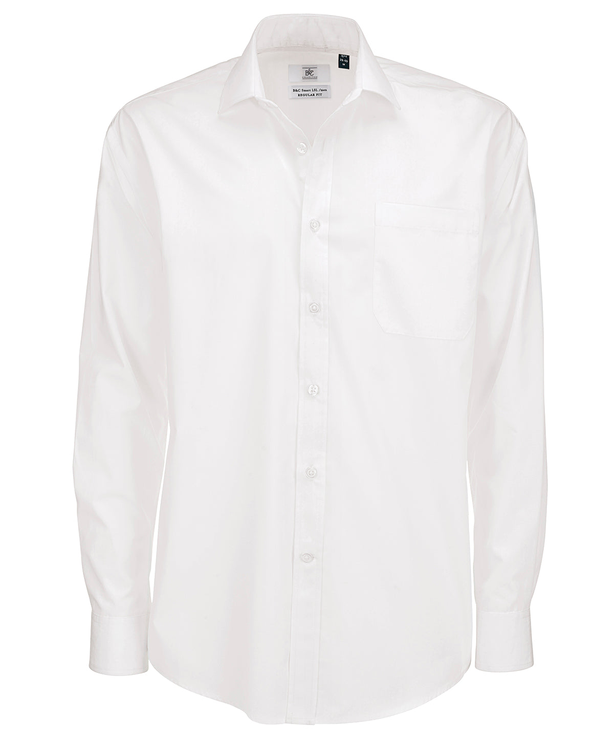 White - B&C Smart long sleeve /men - GarmentEmbroidery