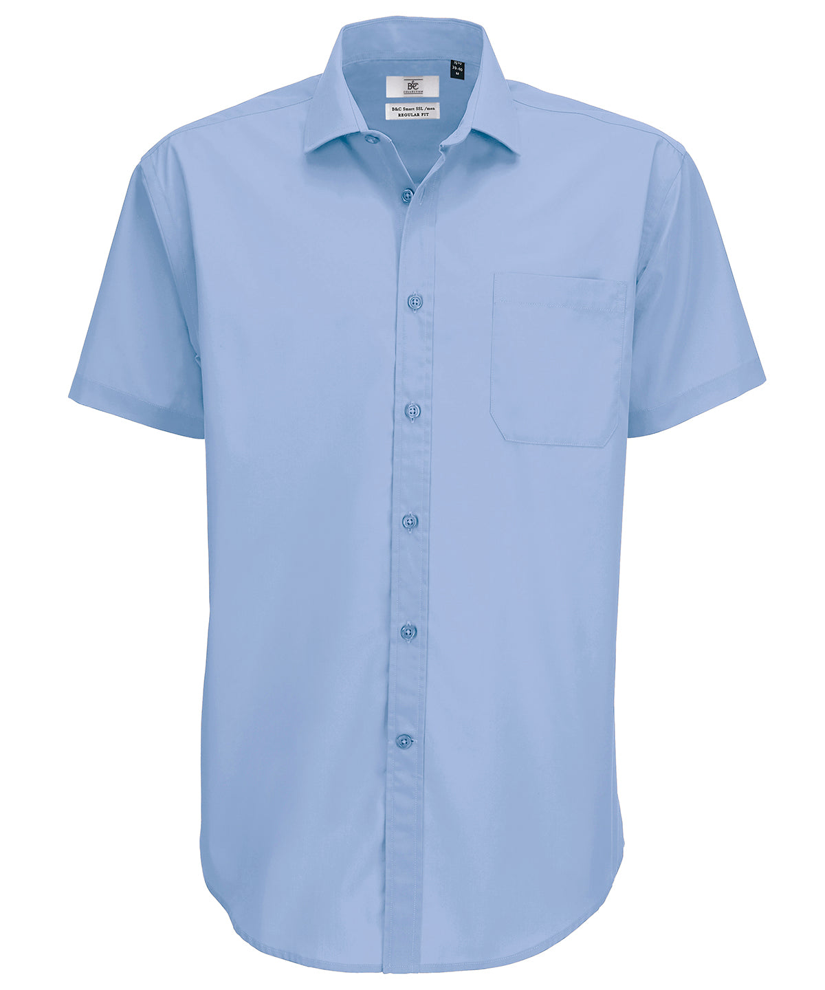 Business Blue - B&C Smart short sleeve /men - GarmentEmbroidery