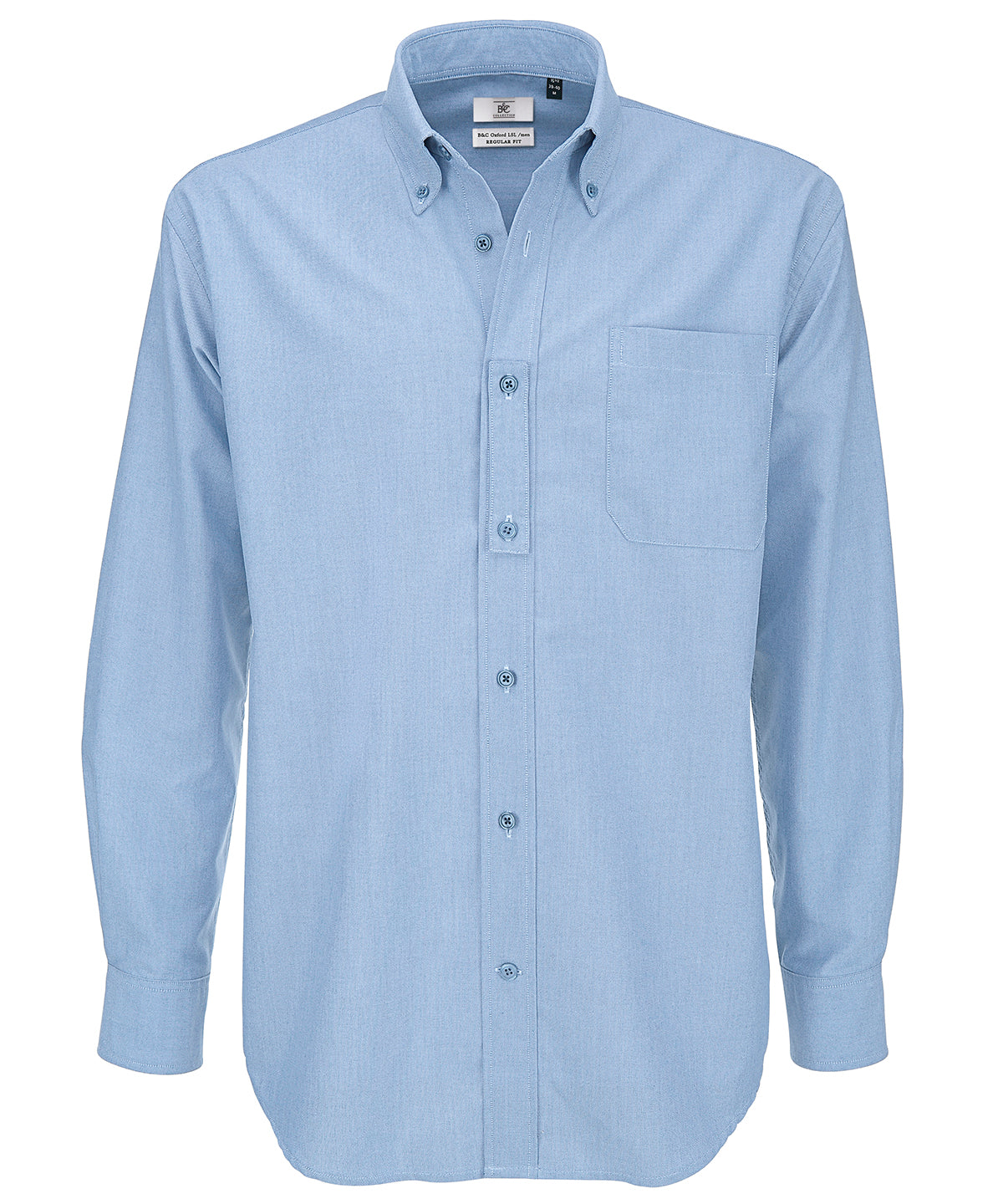 Oxford Blue - B&C Oxford long sleeve /men - GarmentEmbroidery