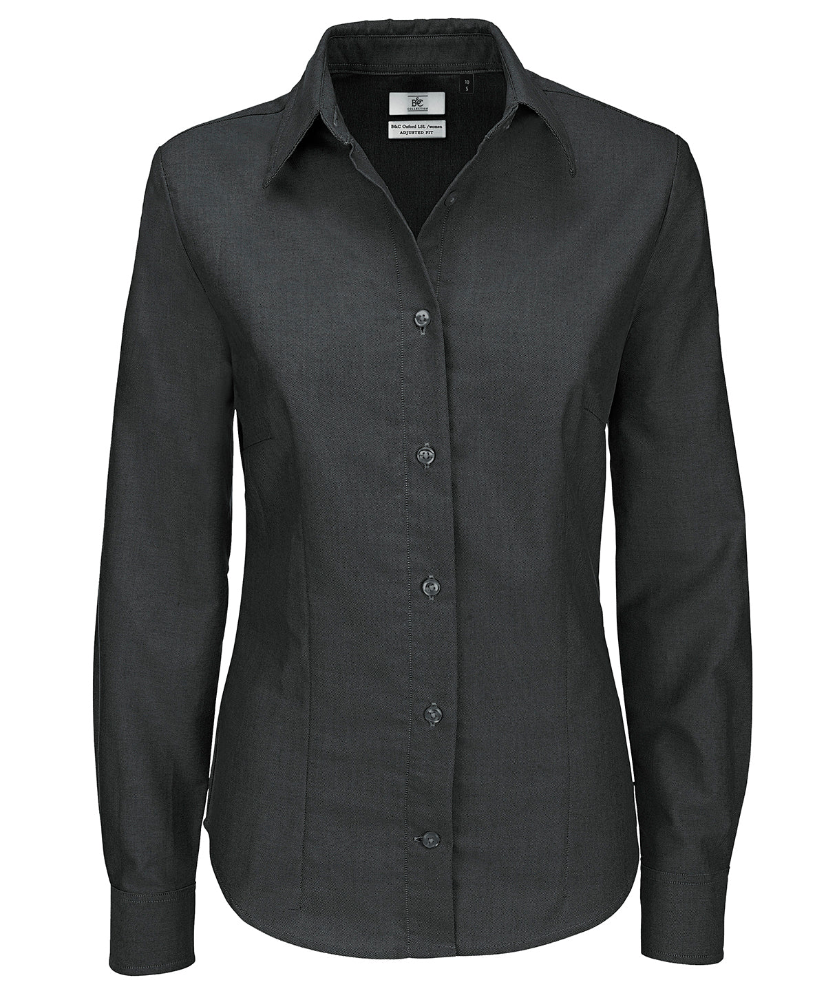 Black - B&C Oxford long sleeve /women - GarmentEmbroidery