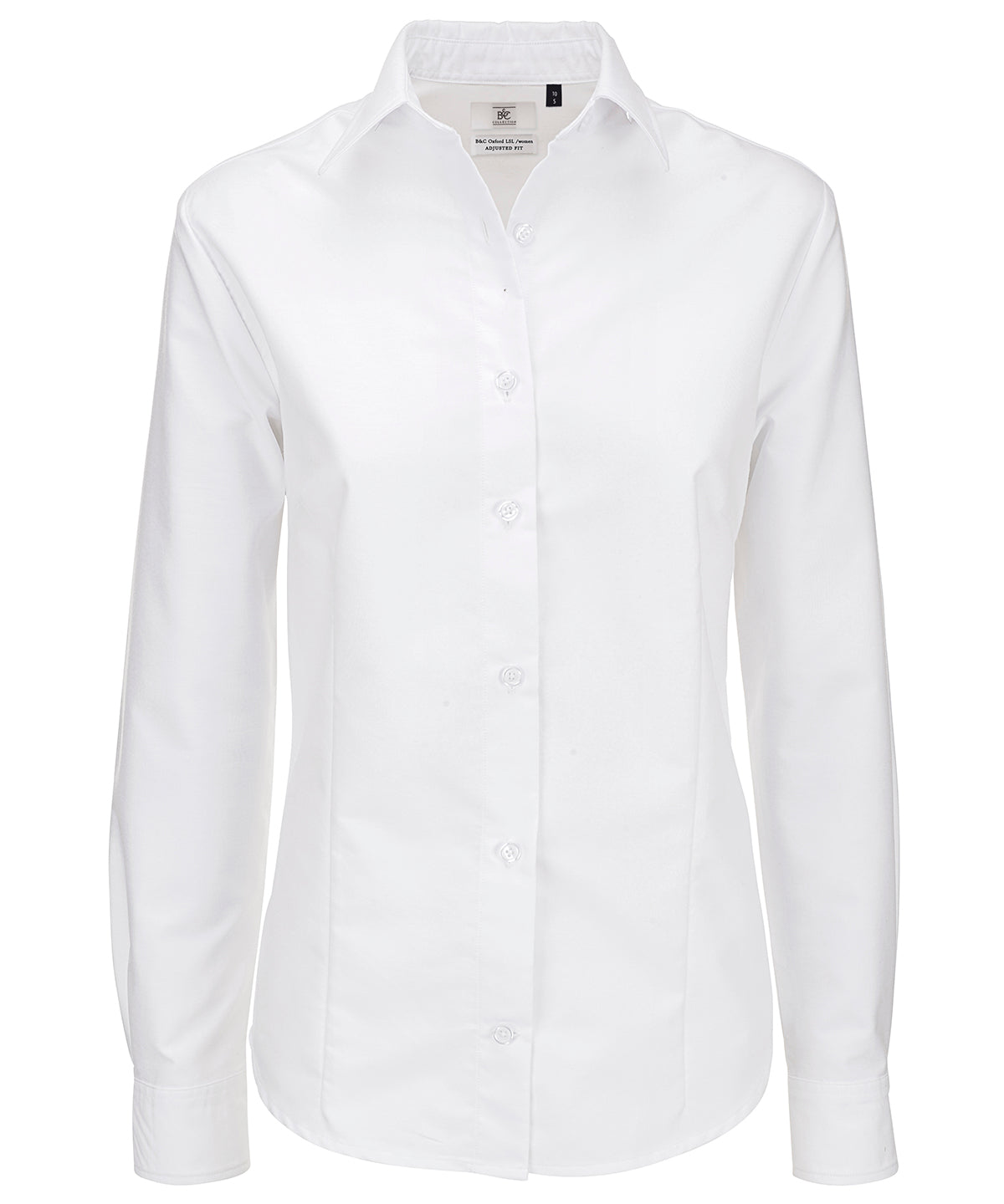 White - B&C Oxford long sleeve /women - GarmentEmbroidery