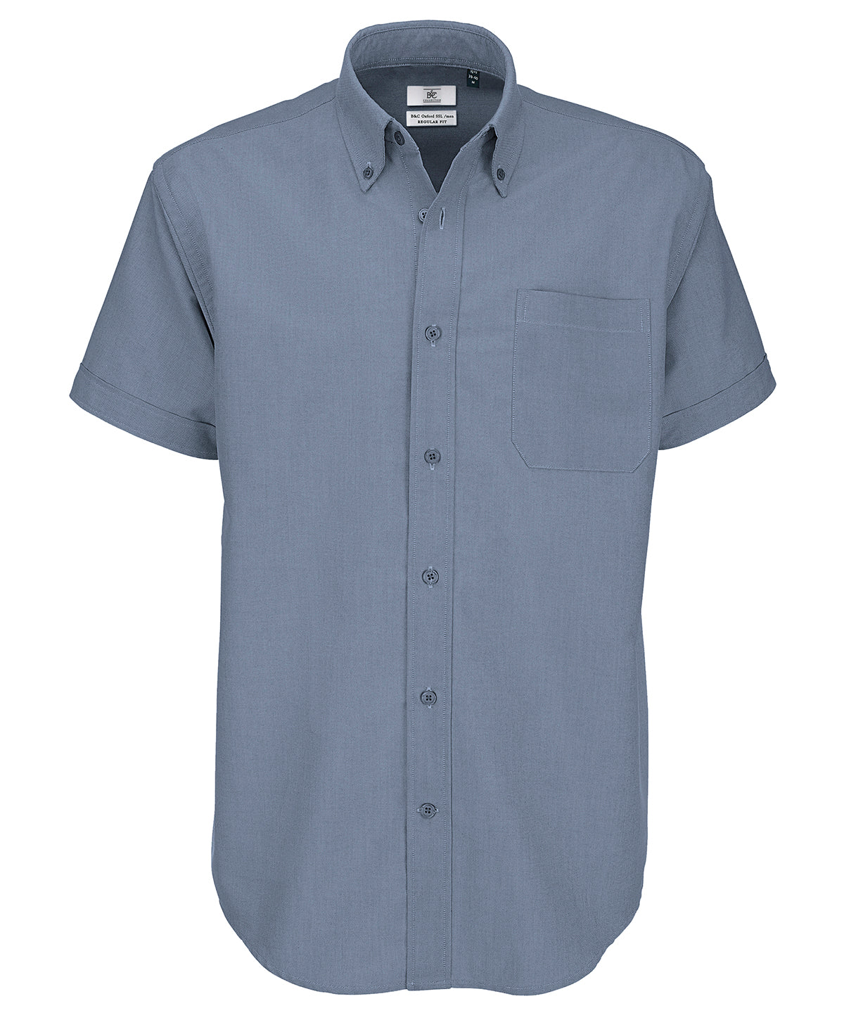 Silver Moon - B&C Oxford short sleeve /men - GarmentEmbroidery